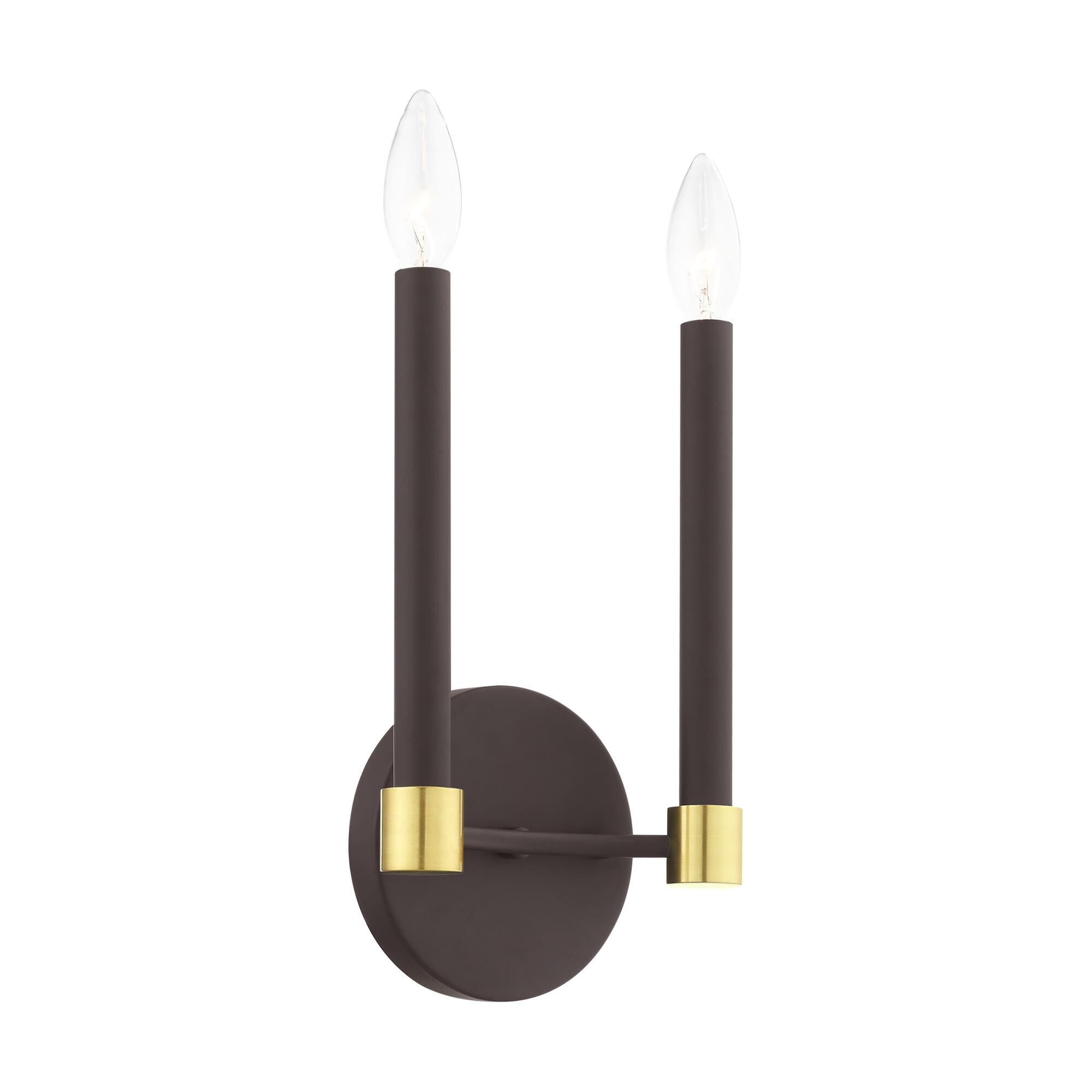 Shown in Bronze With Satin Brass Accents finish