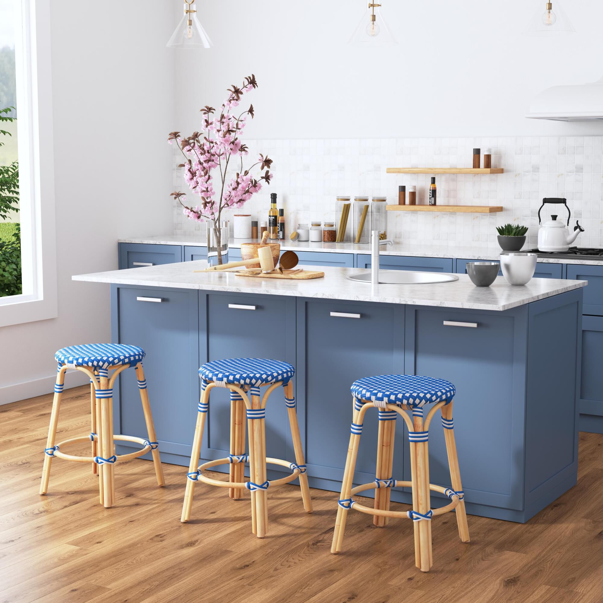 Shown in Blue finish