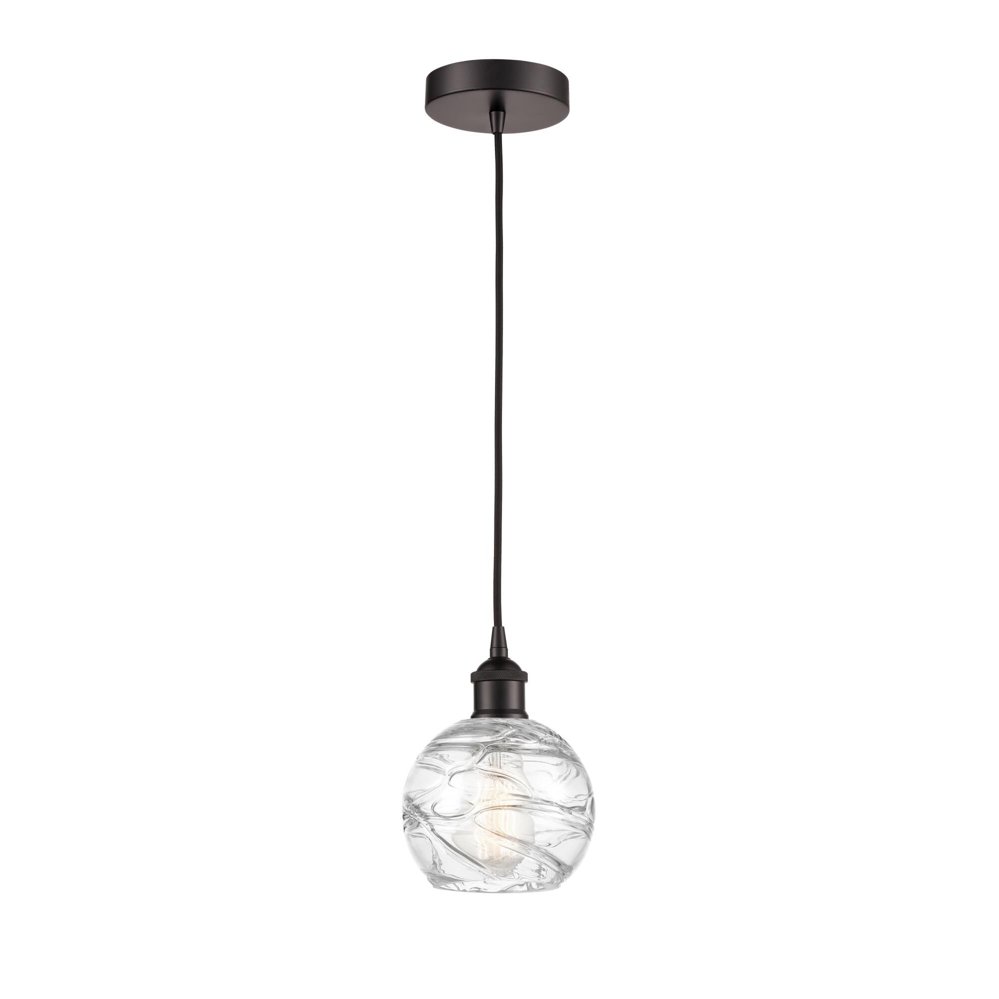 Shown in Oil Rubbed Bronze finish and Clear Athens Deco Swirl 8