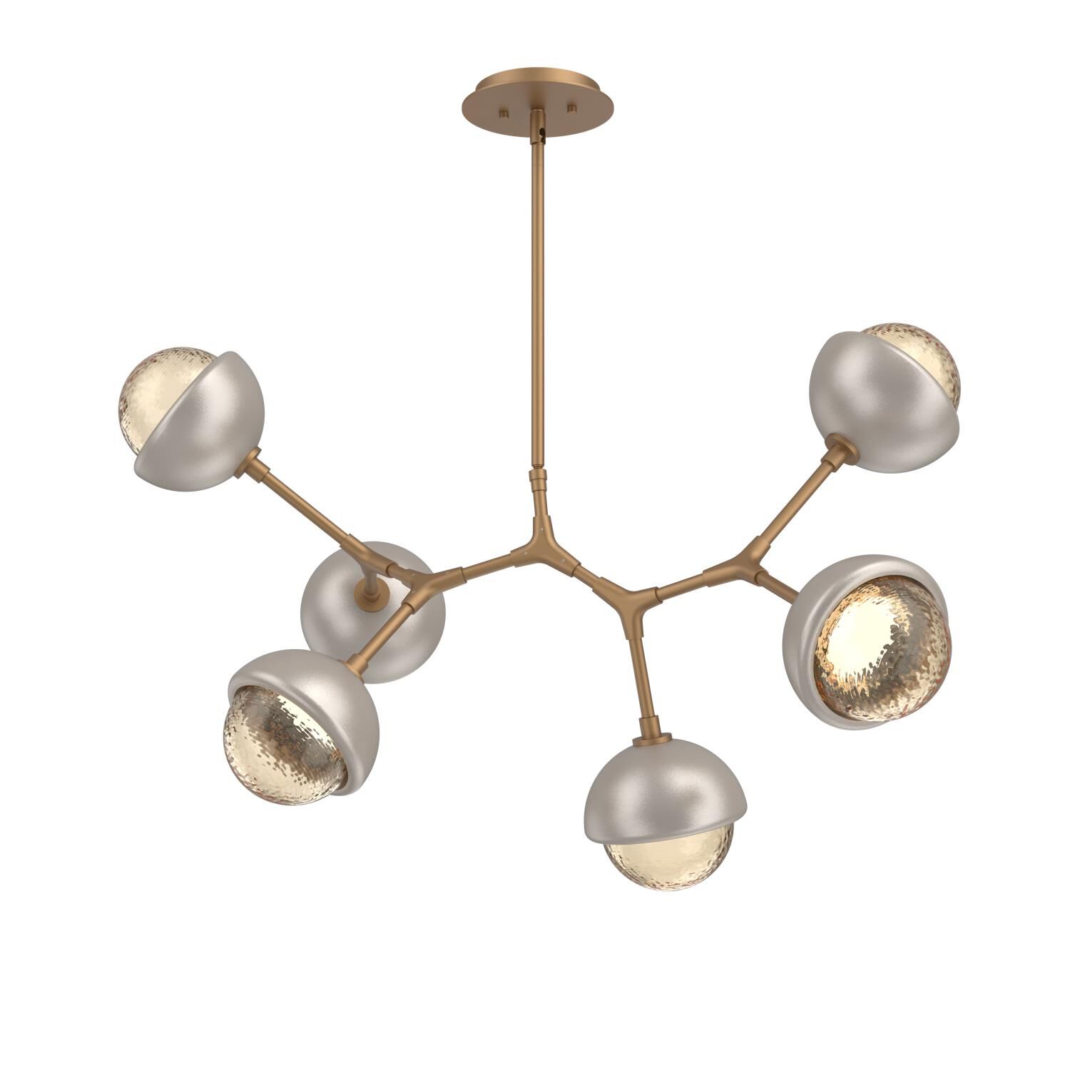 Shown in Novel Brass finish and Amber glass and Beige Silver accent
