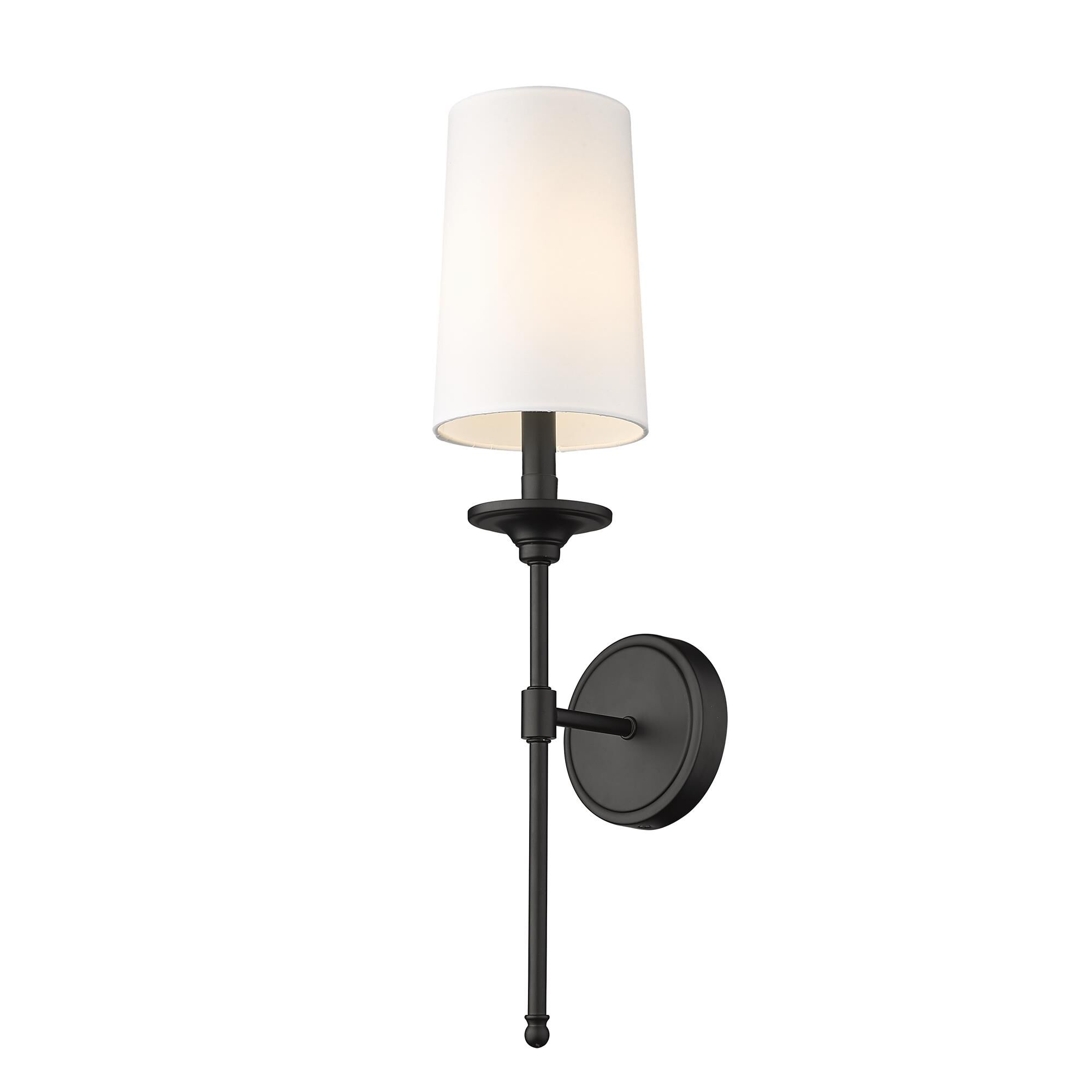 Shown in Matte Black finish and Cloth Cover glass and Cloth Cover shade