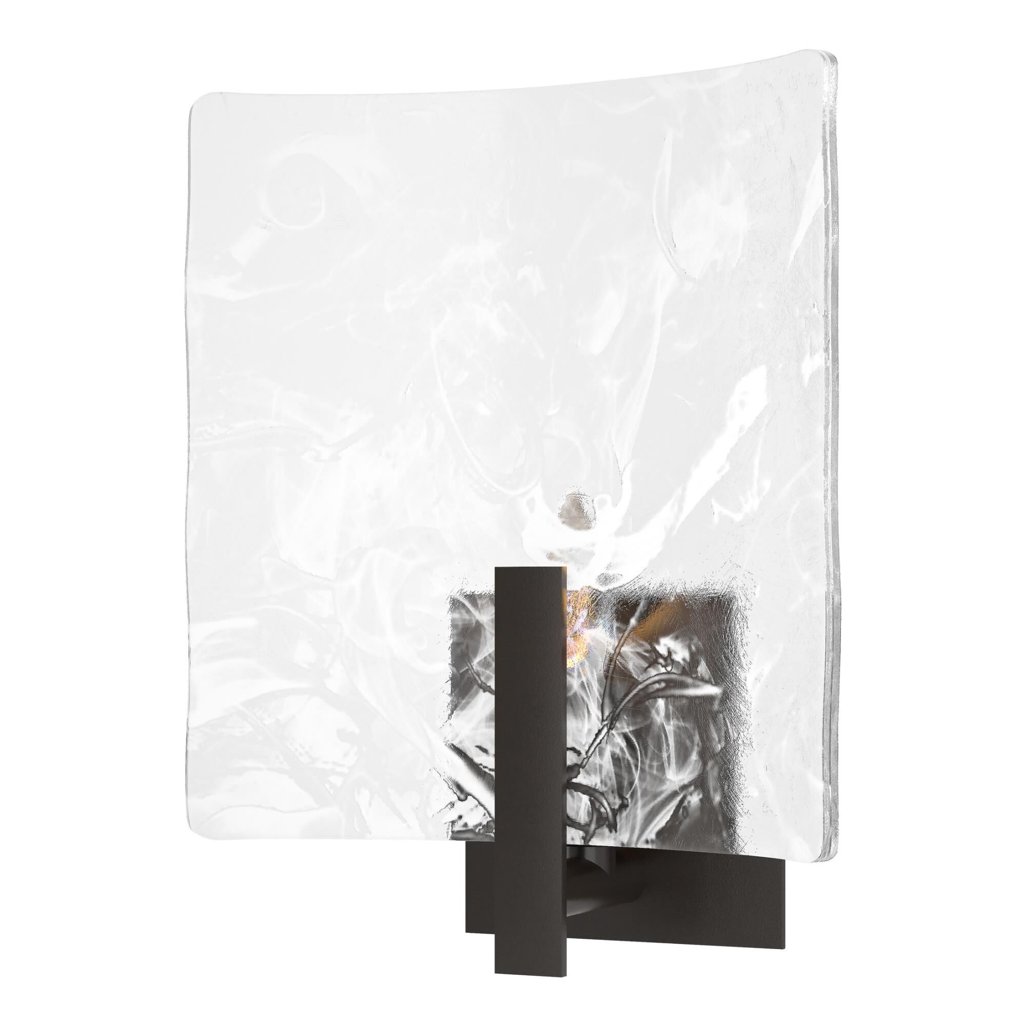 Shown in Oil Rubbed Bronze finish and White Swirl glass