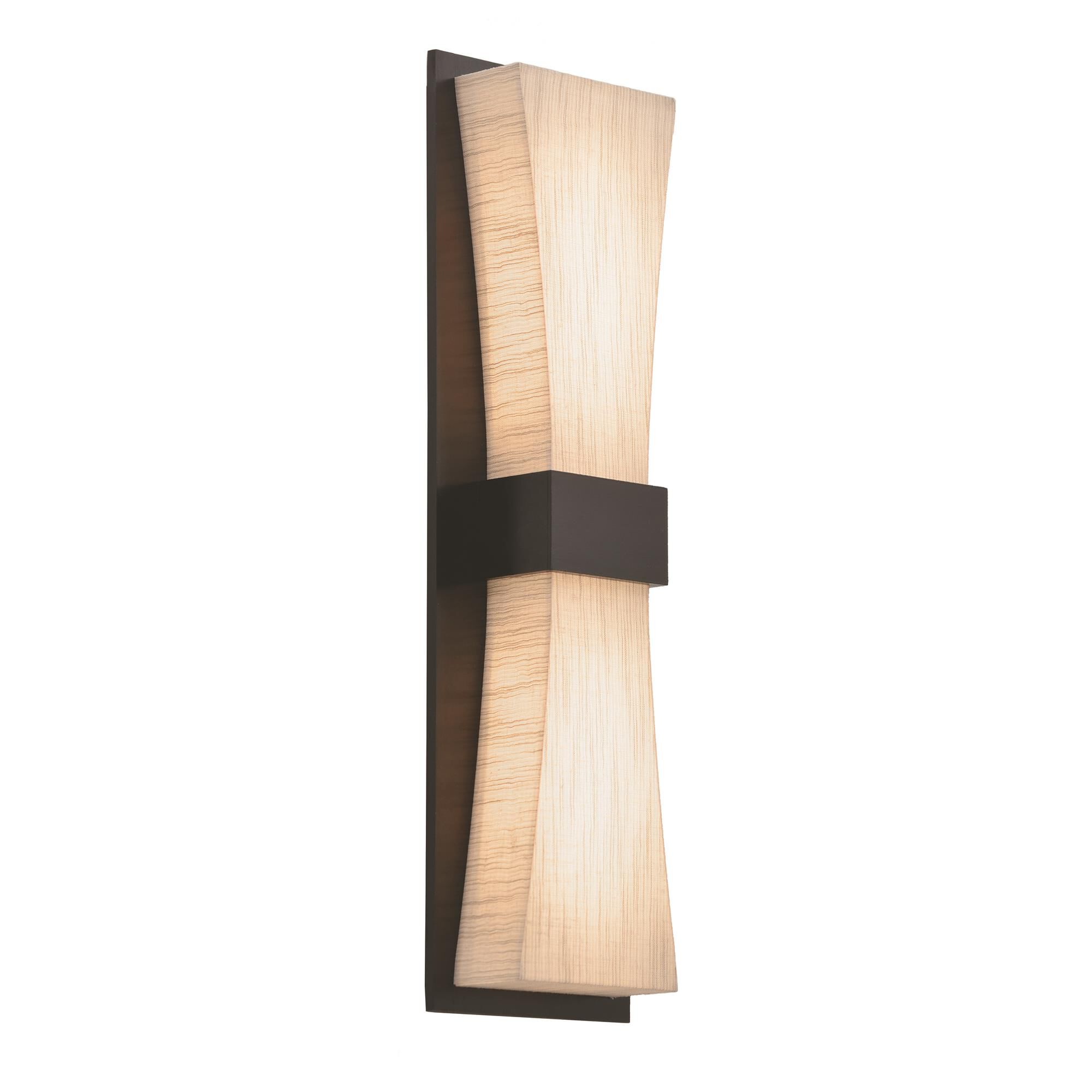Shown in Espresso finish and Jute Fabric, Acrylic shade and No Accent accent