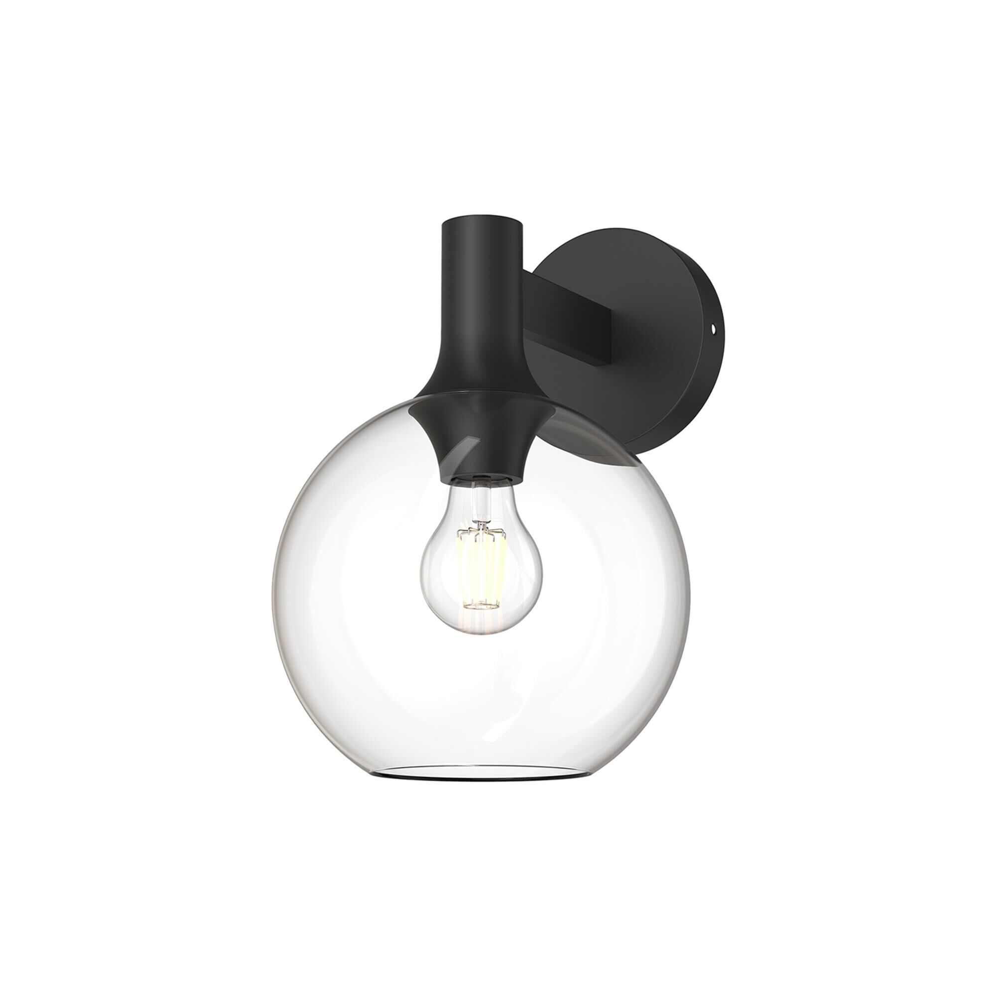 Shown in Matte Black finish and Clear glass