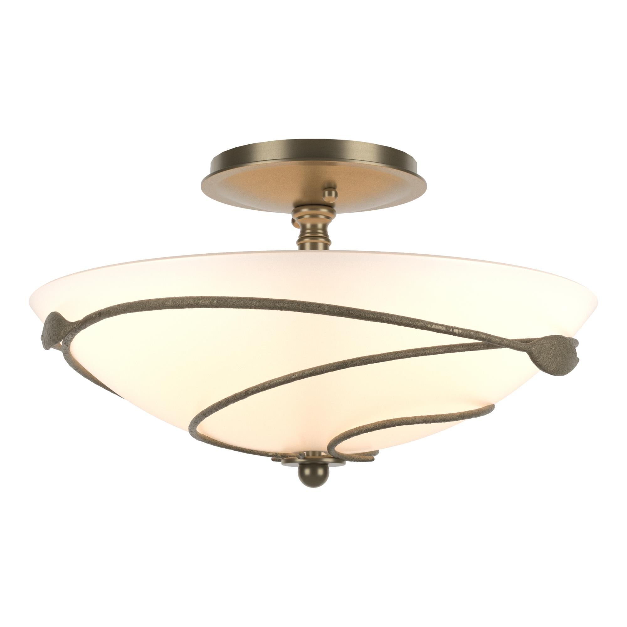 Forged Leaves 13 Inch 2 Light Semi Flush Mount by Hubbardton Forge