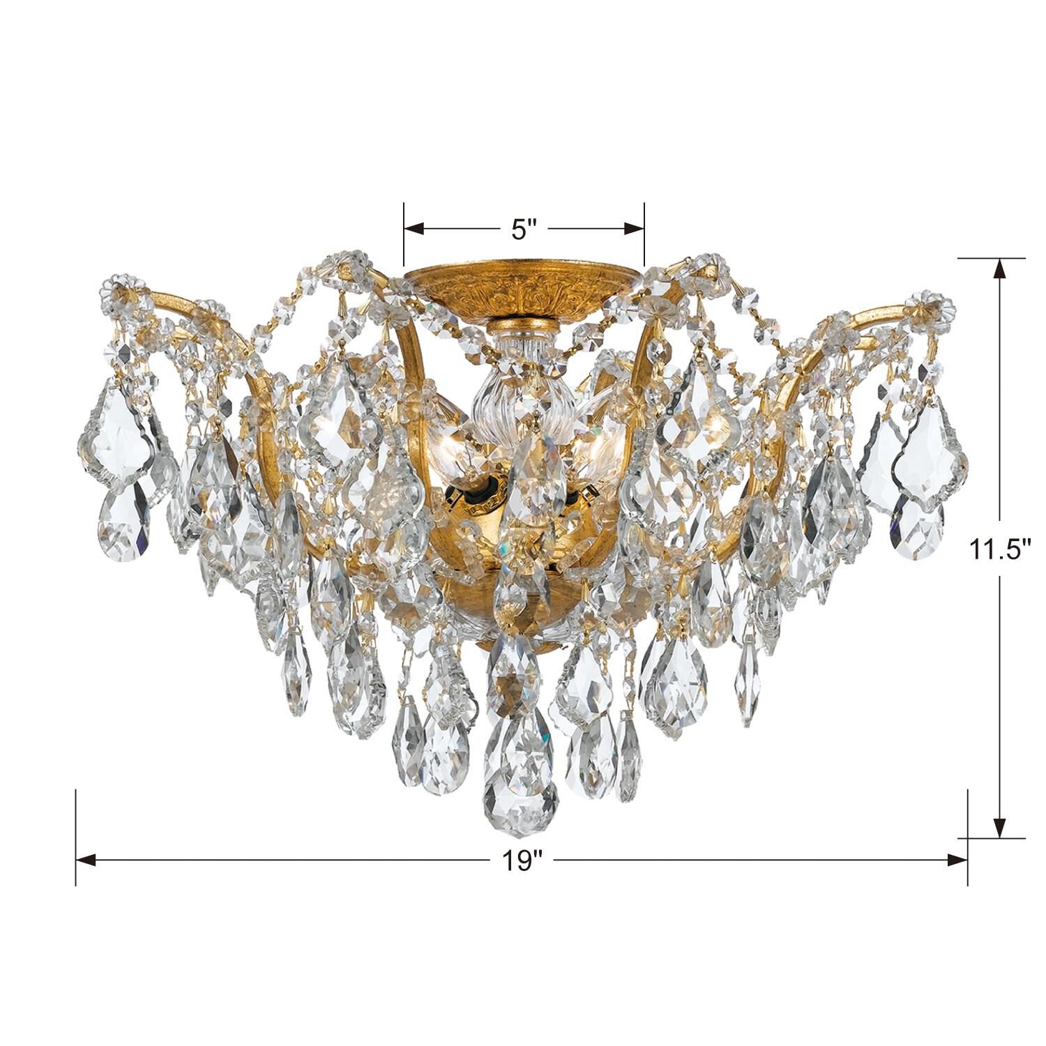Filmore 19 Inch 5 Light Semi Flush Mount by Crystorama