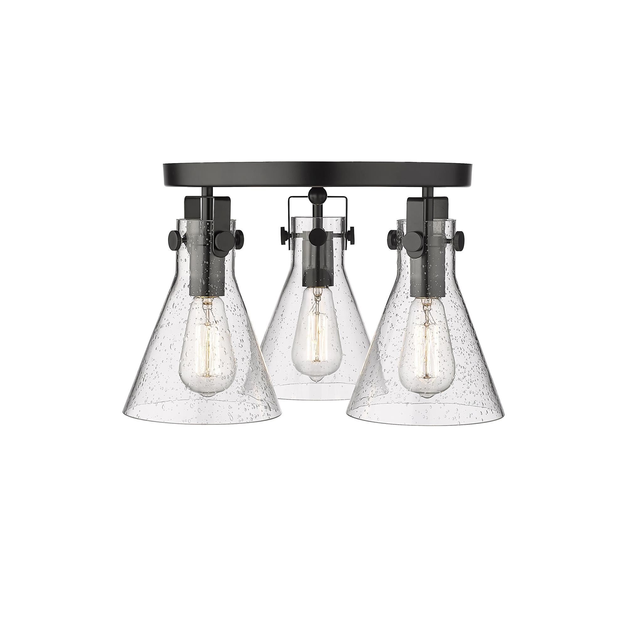 Shown in Matte Black finish and Seedy glass