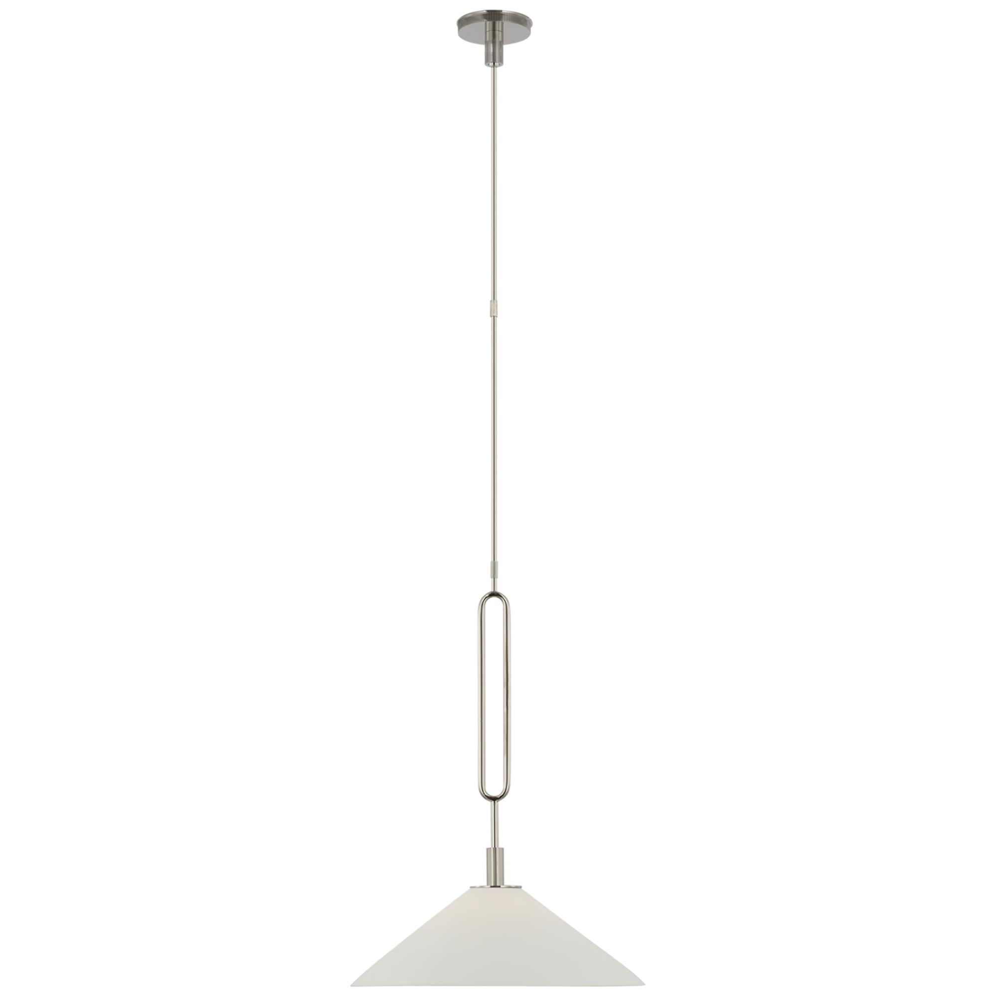 Shown in Polished Nickel finish and Bisque shade