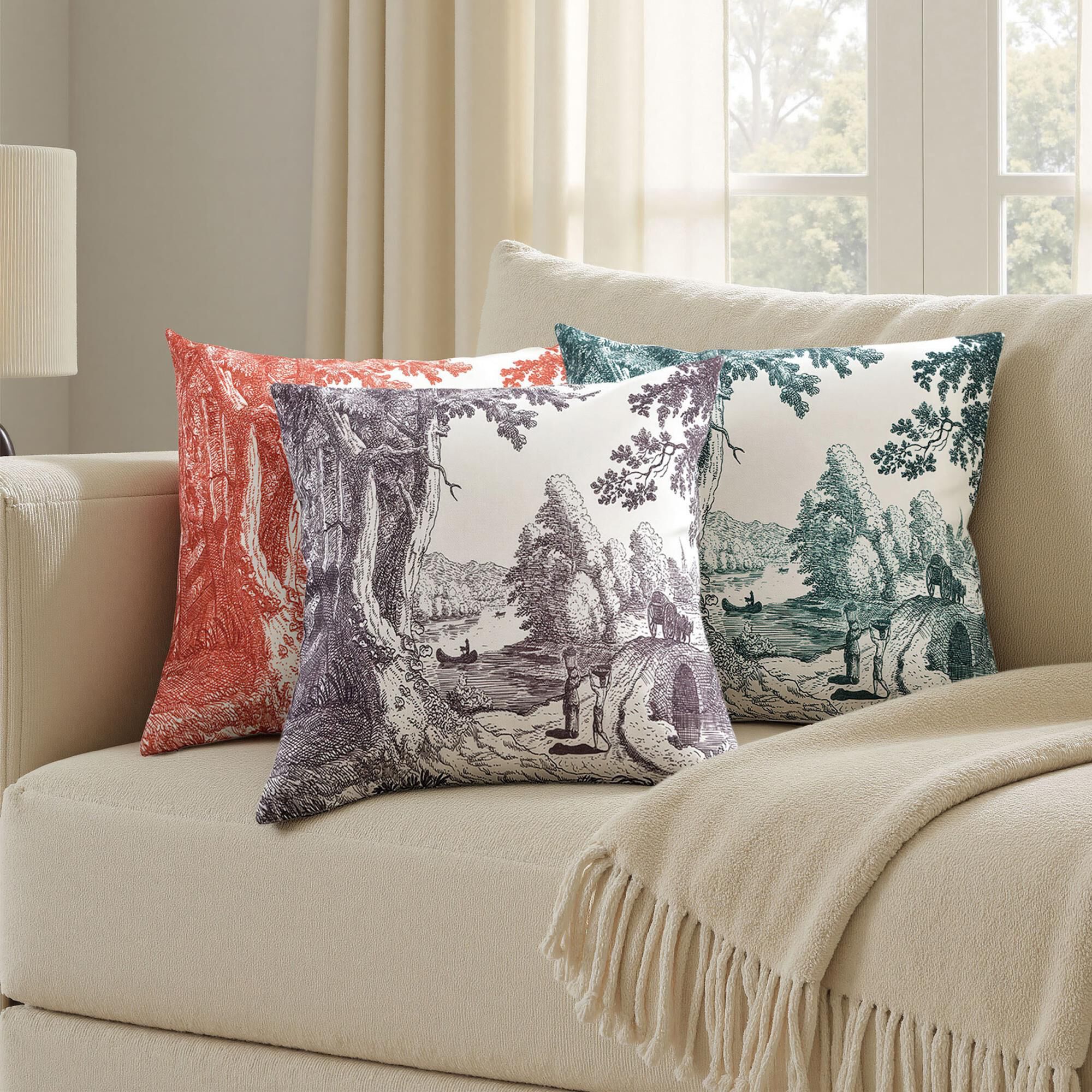 Dann Foley Reverie Toile 24 Inch Decorative Pillow by Stylecraft