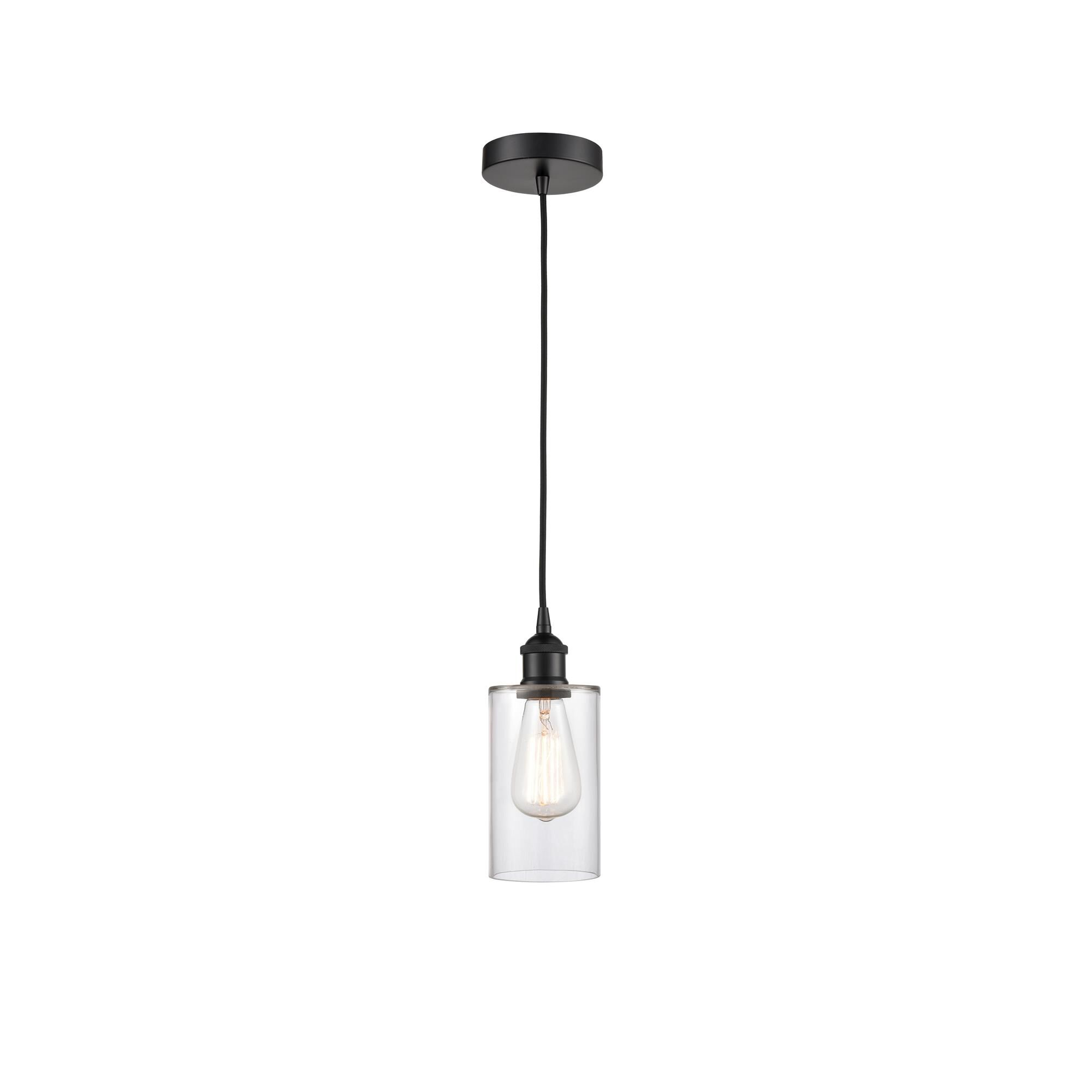 Shown in Matte Black finish and Clear glass