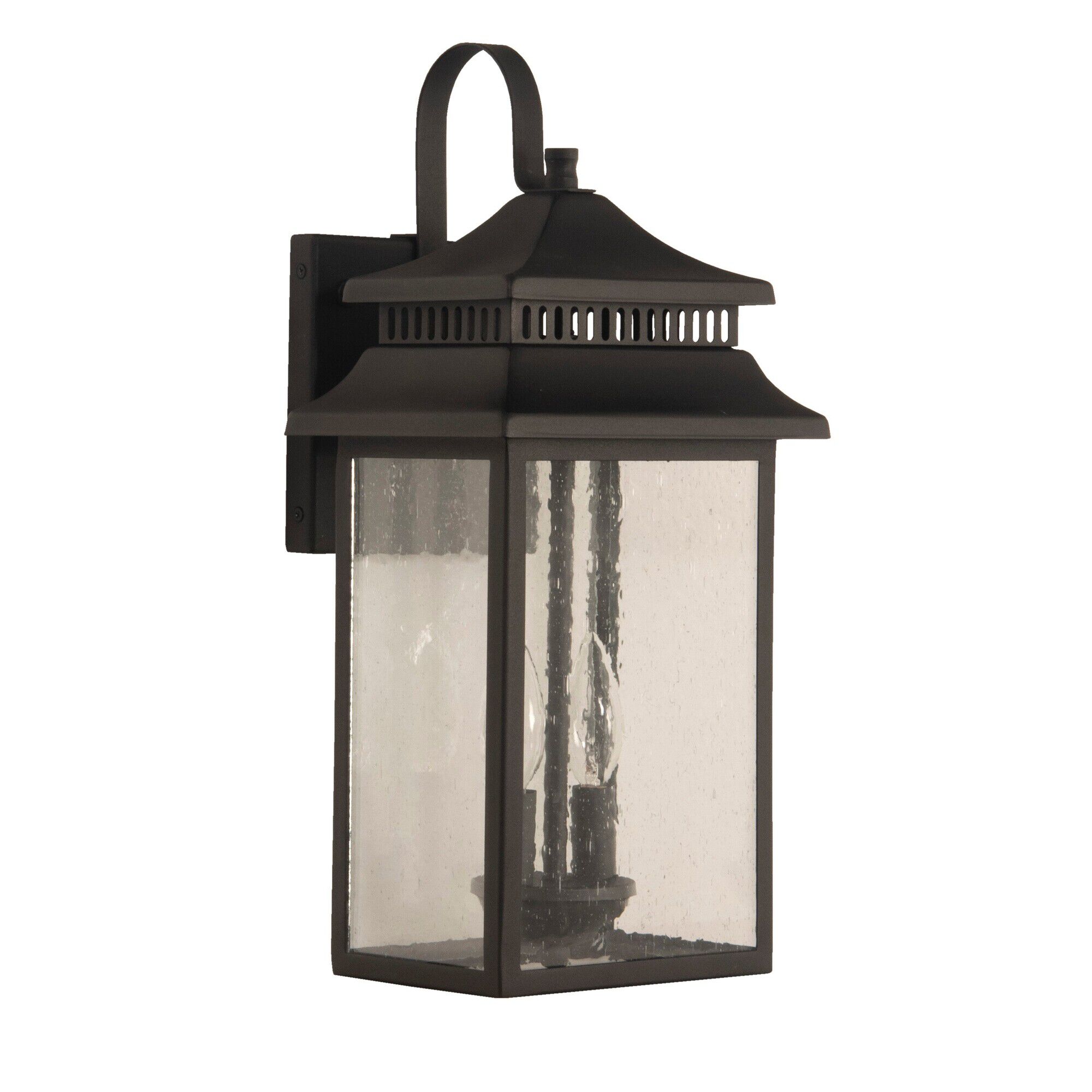 Shown in Textured Matte Black finish and Square/Rectangle glass and Square/Rectangle shade