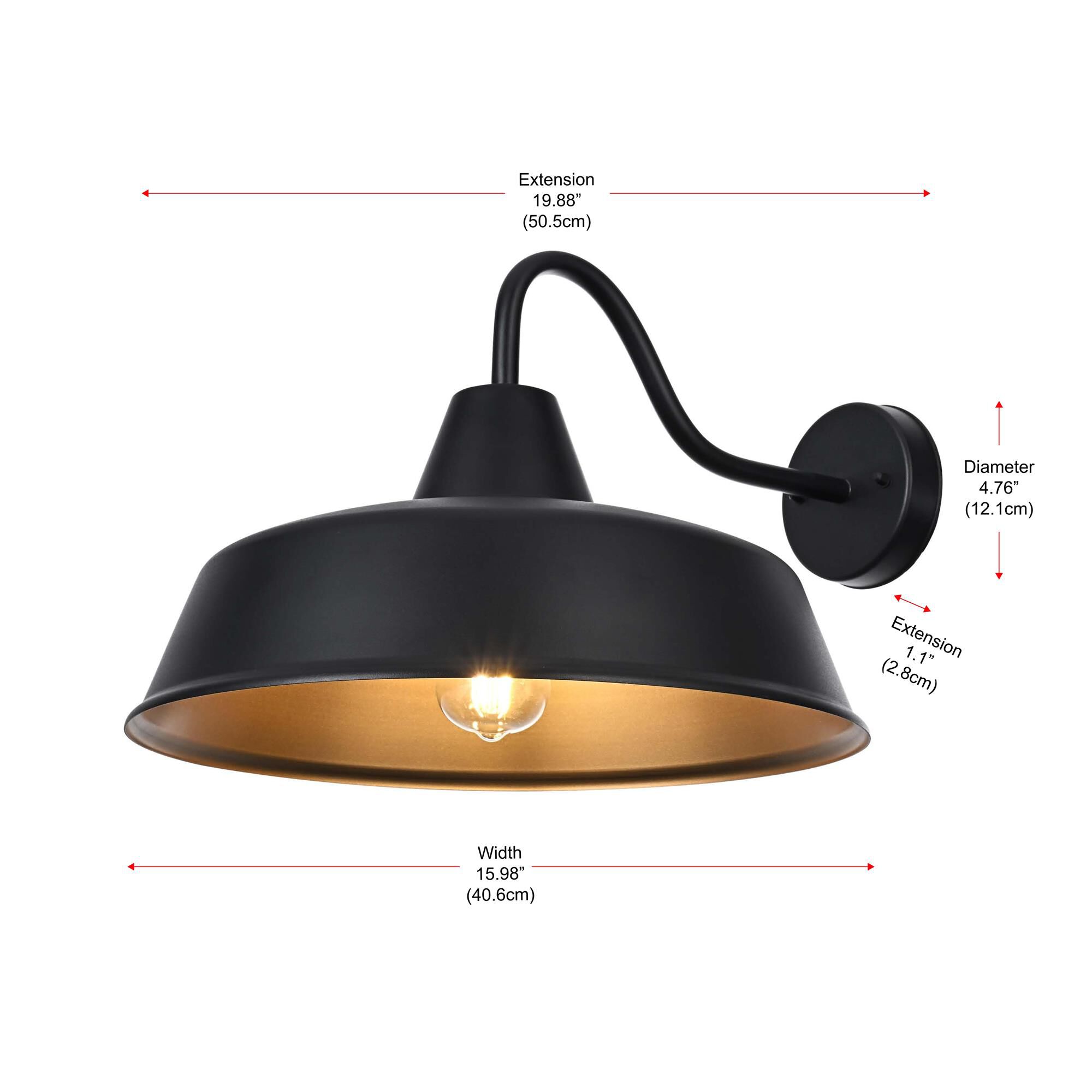 Tinsley 12 inch Outdoor Wall Light by Elegant Lighting