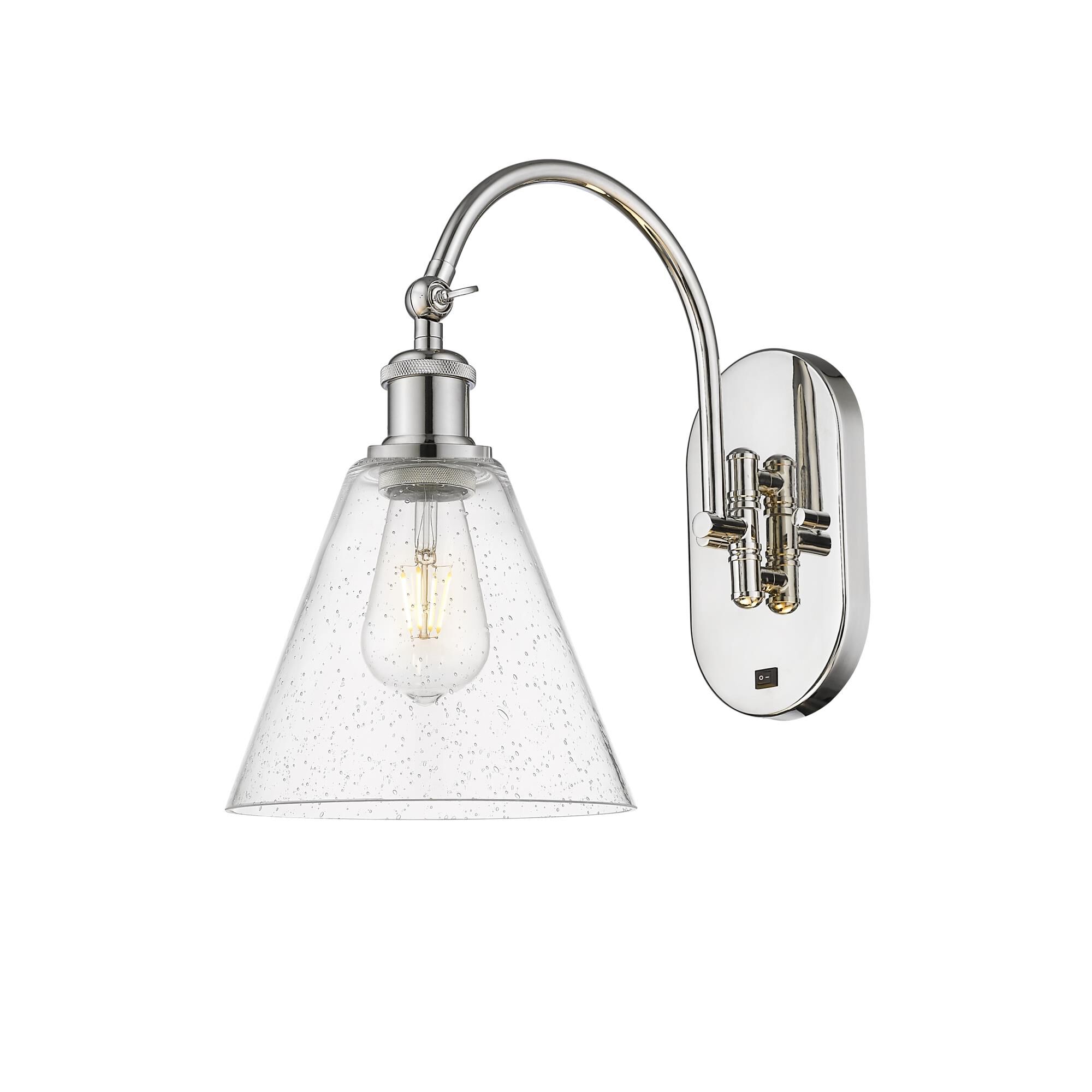 Shown in Polished Nickel finish and Seedy glass