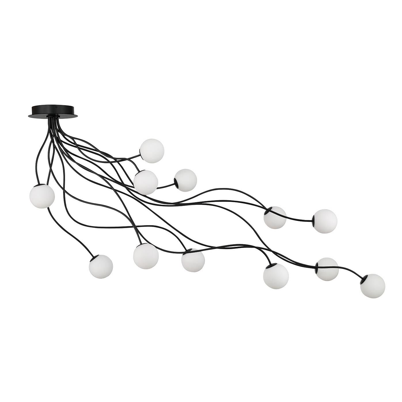 Shown in Matte Black finish and Opal Etched glass