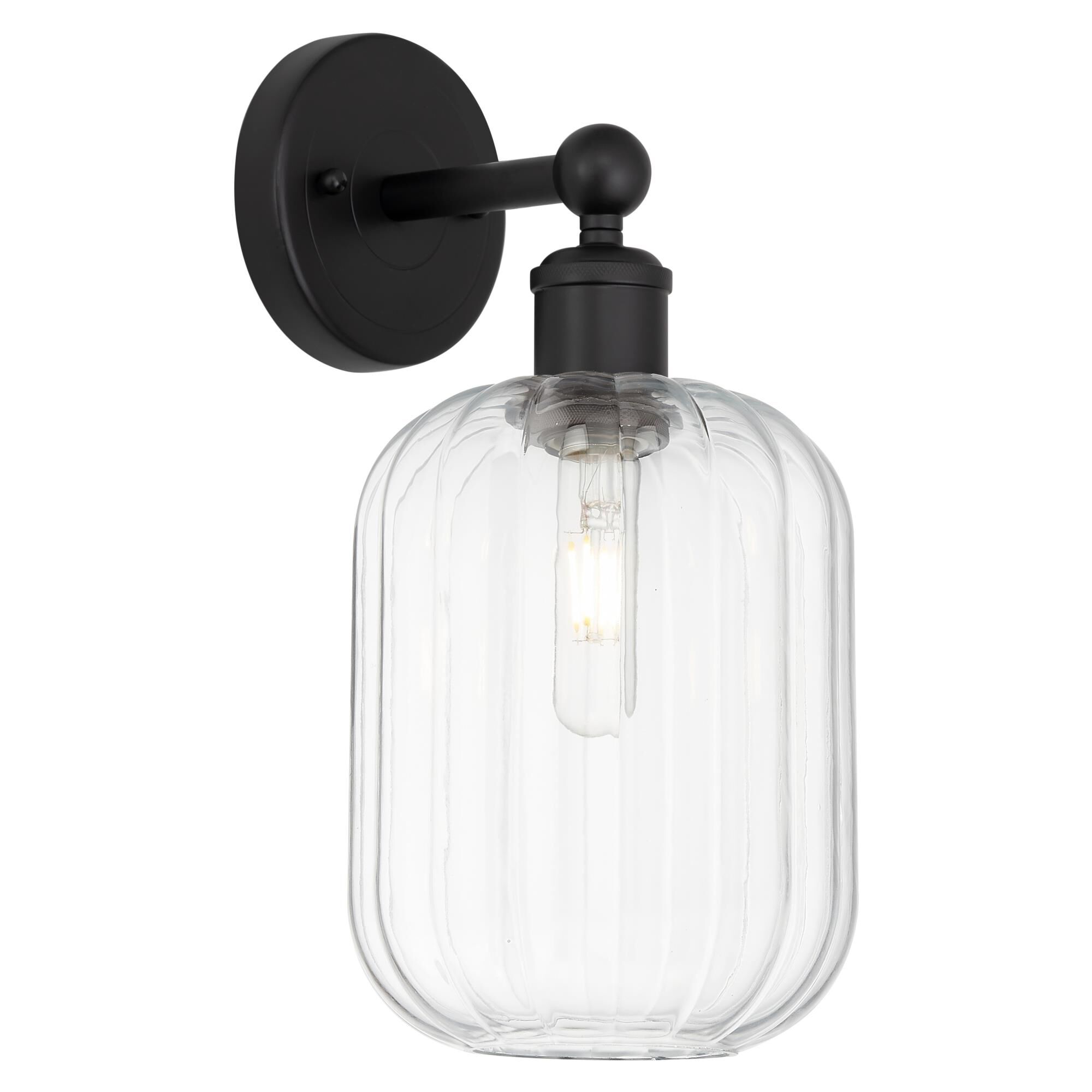 Shown in Matte Black finish and Clear glass