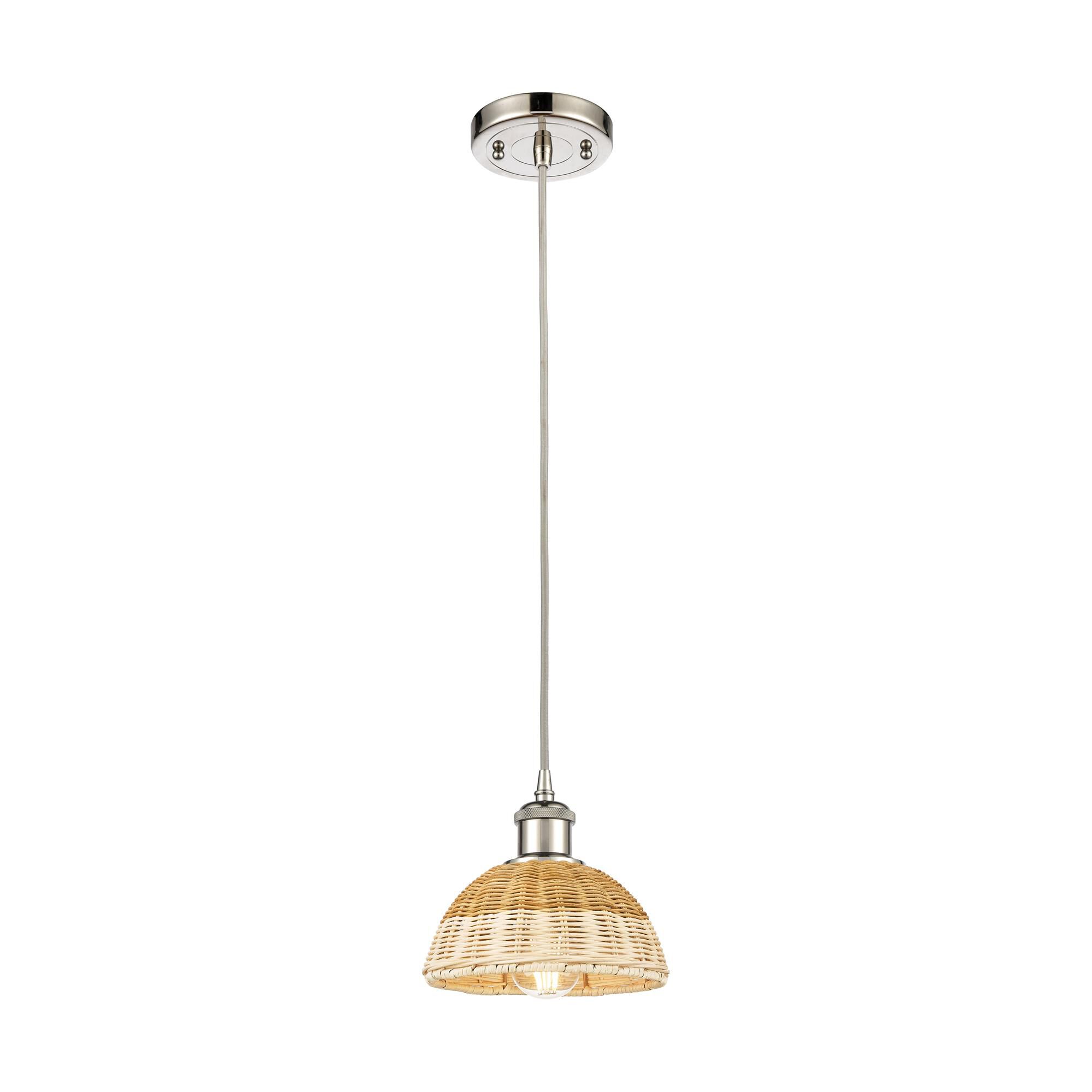 Shown in Polished Nickel finish and Natural shade