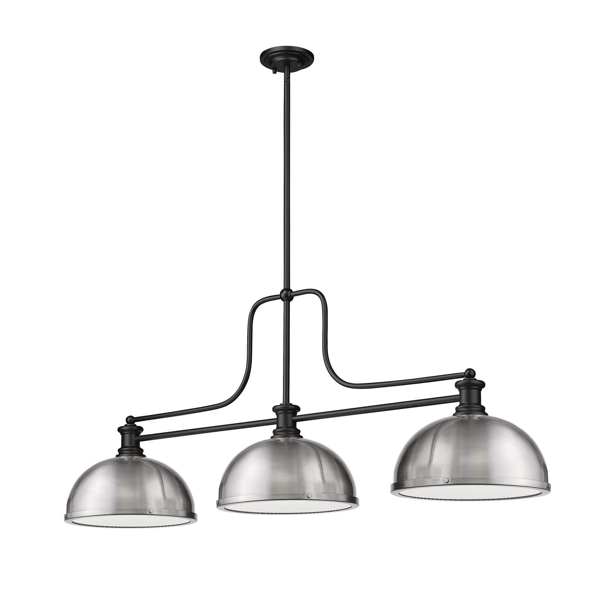 Shown in Matte Black finish and Brushed Nickel shade