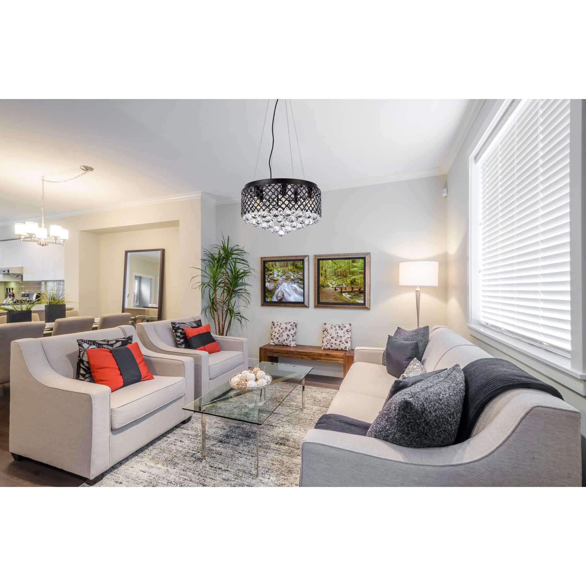 Shown in Black finish and Clear Royal Cut crystal