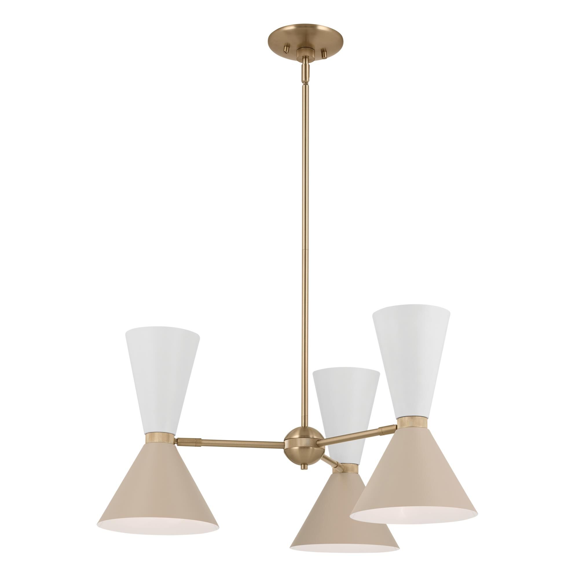 Shown in Champagne Bronze with Greige finish and Metal and Cone shade