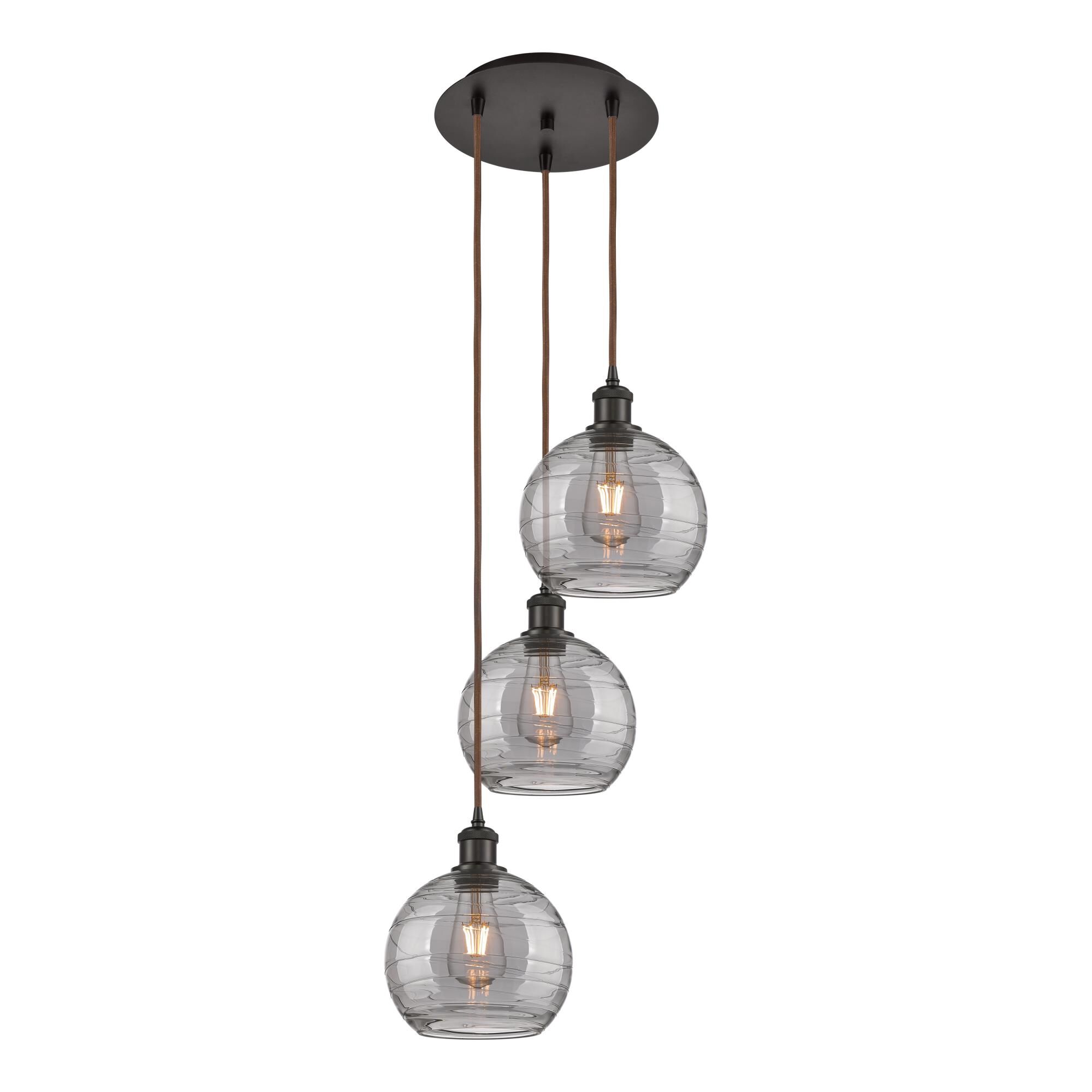 Bruno Marashlian Athens Deco Swirl 14 Inch 3 Light Multi Light Pendant by Innovations Lighting