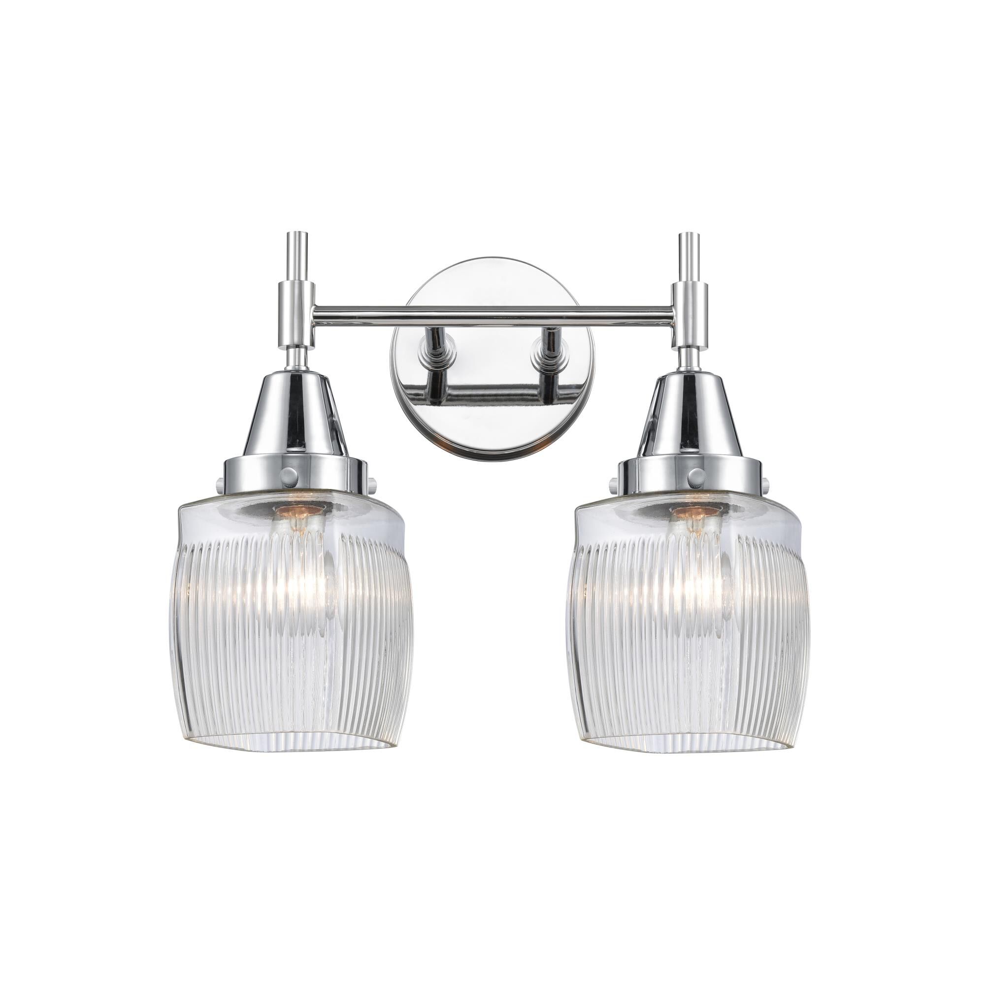 Shown in Polished Chrome finish and Matte White Cased Large Cone glass