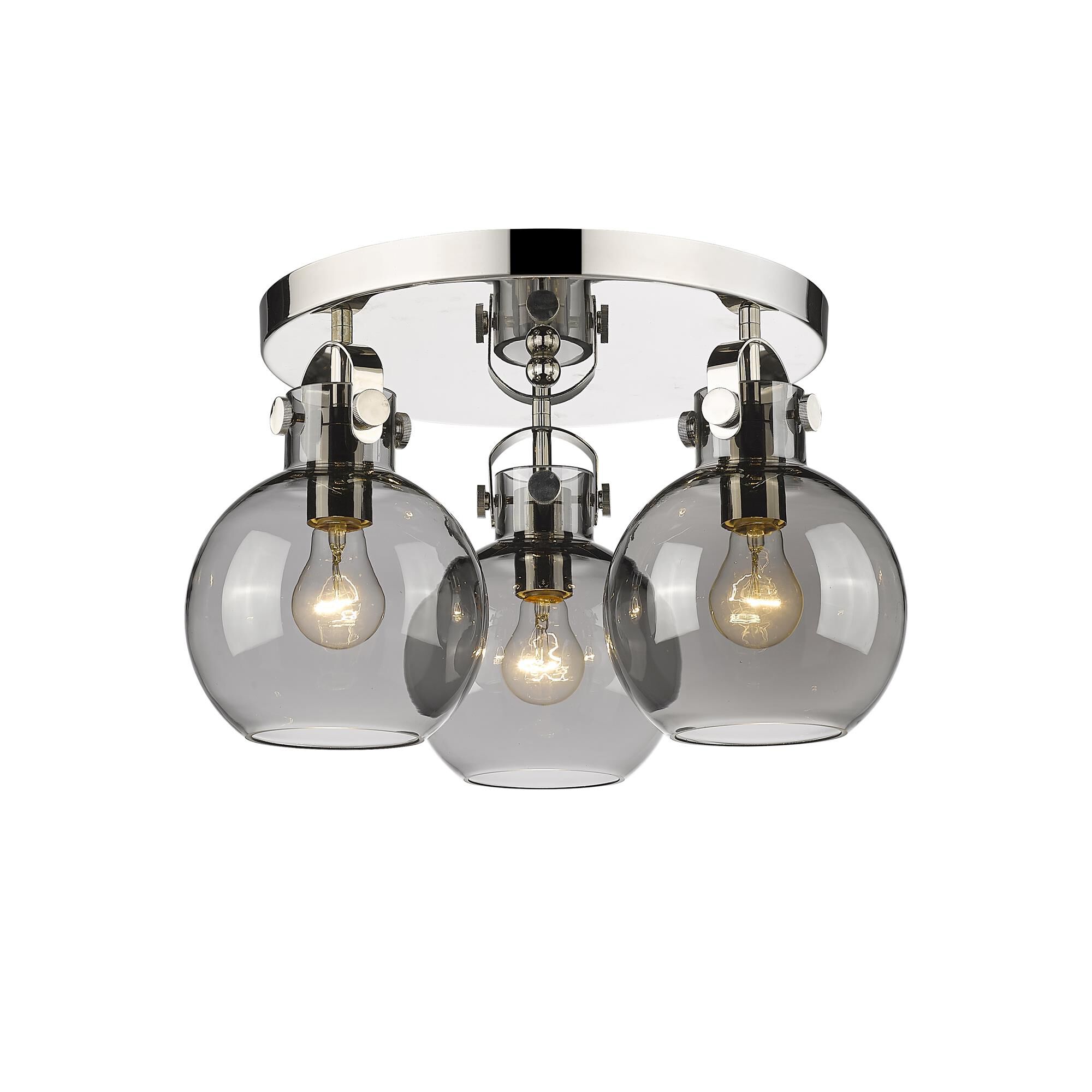 Shown in Polished Nickel finish and Plated Smoke glass