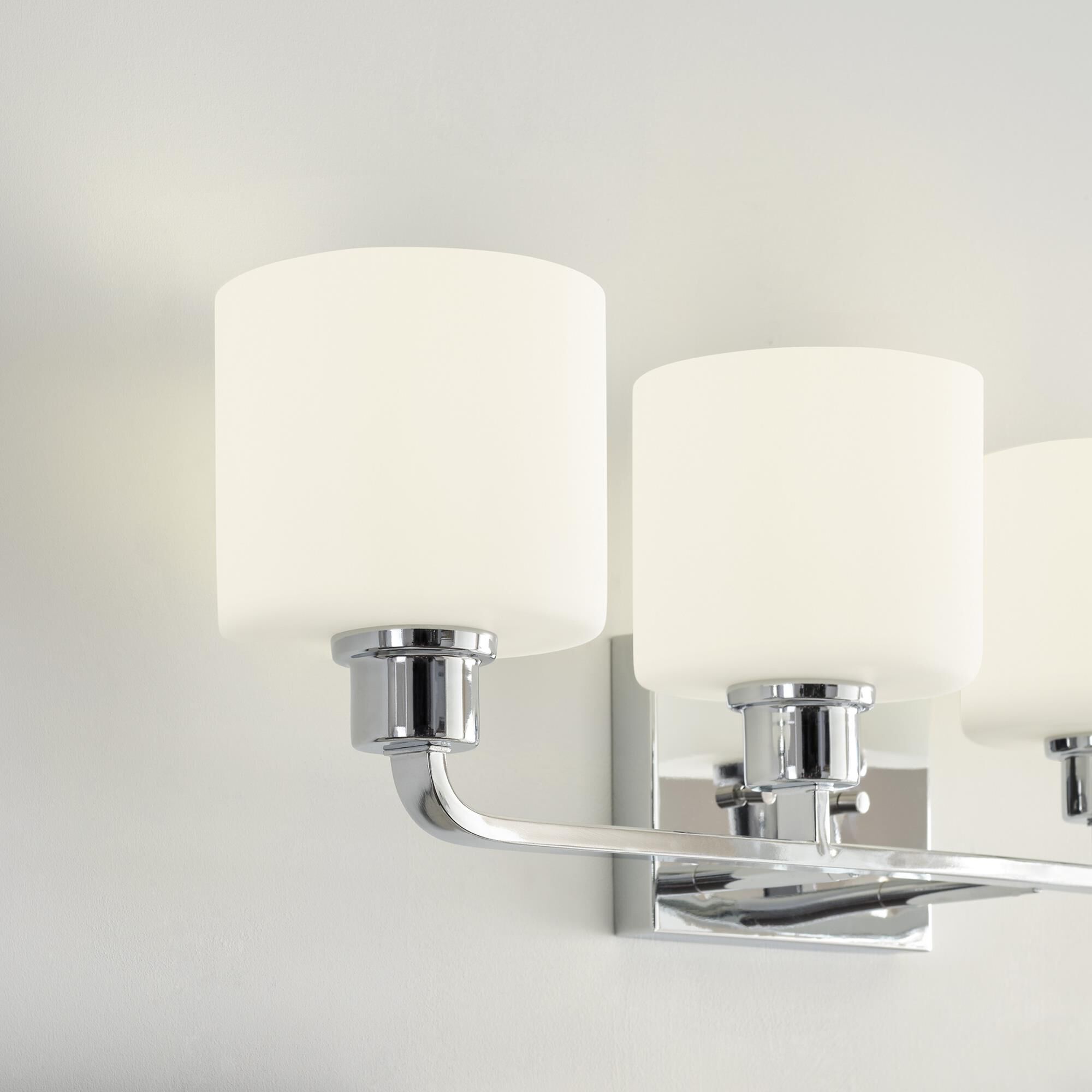 Shown in Chrome finish and Etched / White Inside glass