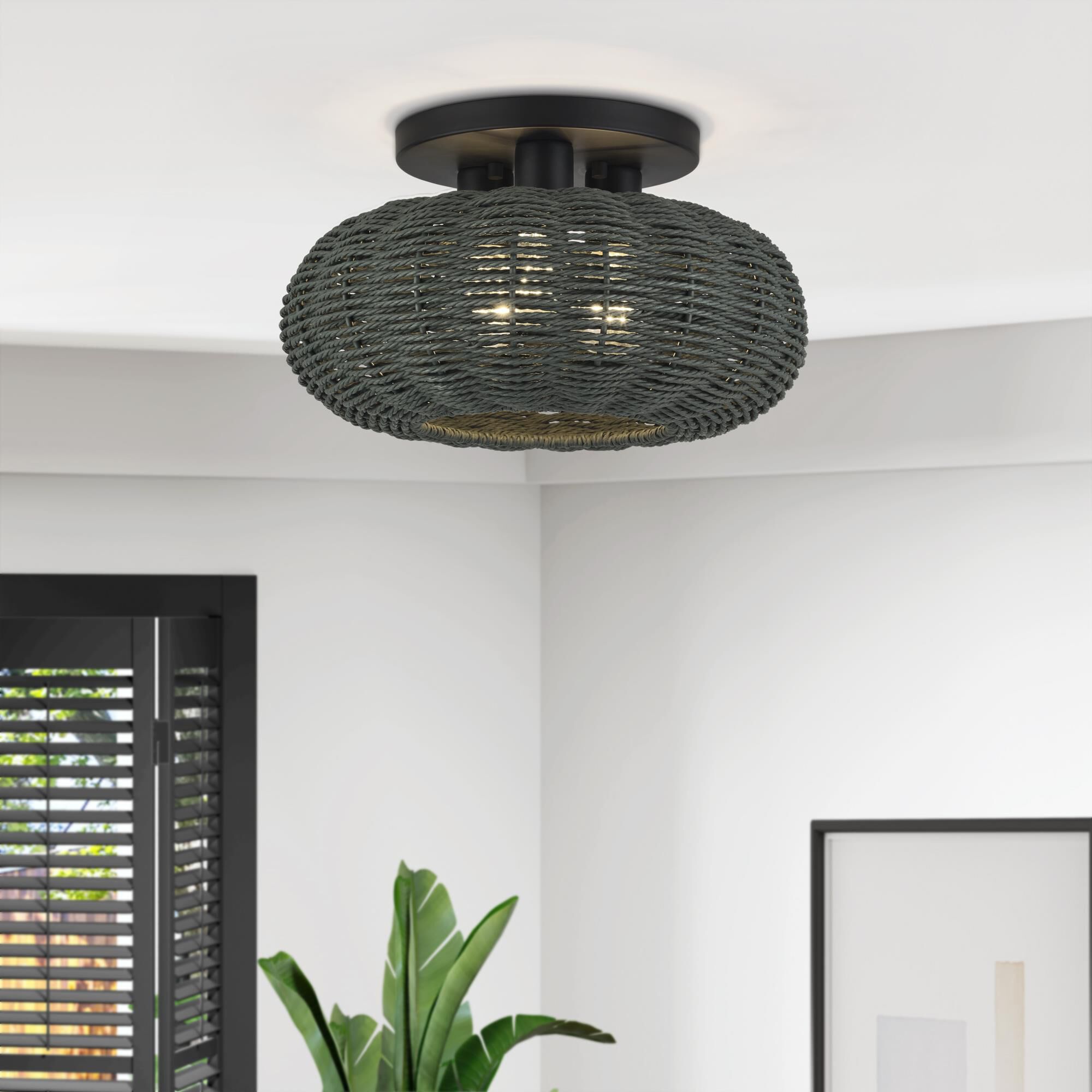 Deluna 14 Inch Semi Flush Mount by Livex Lighting