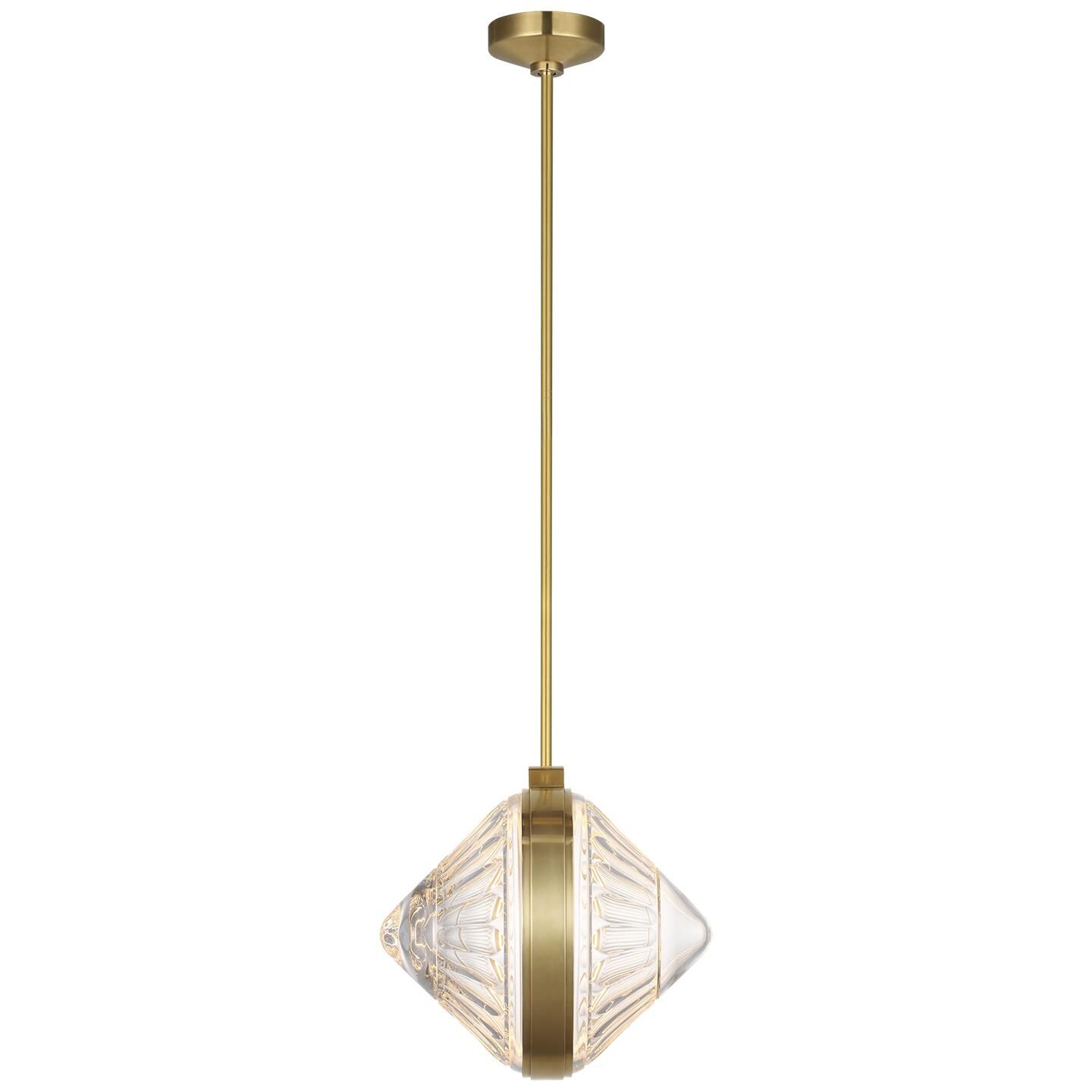 Shown in Natural Brass finish and Clear crystal