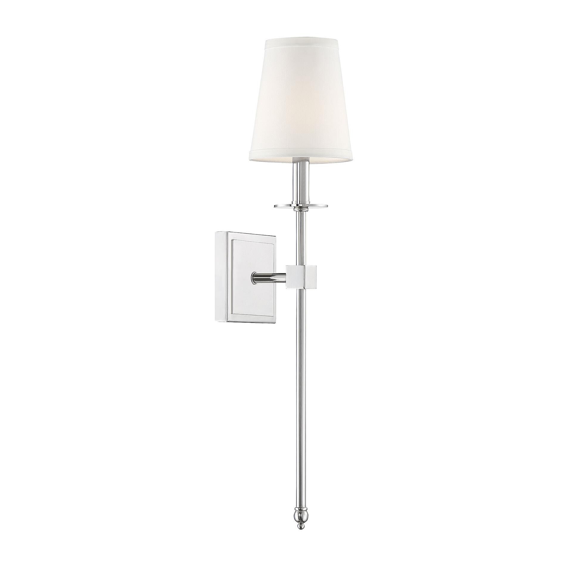 Shown in Polished Nickel finish and White shade