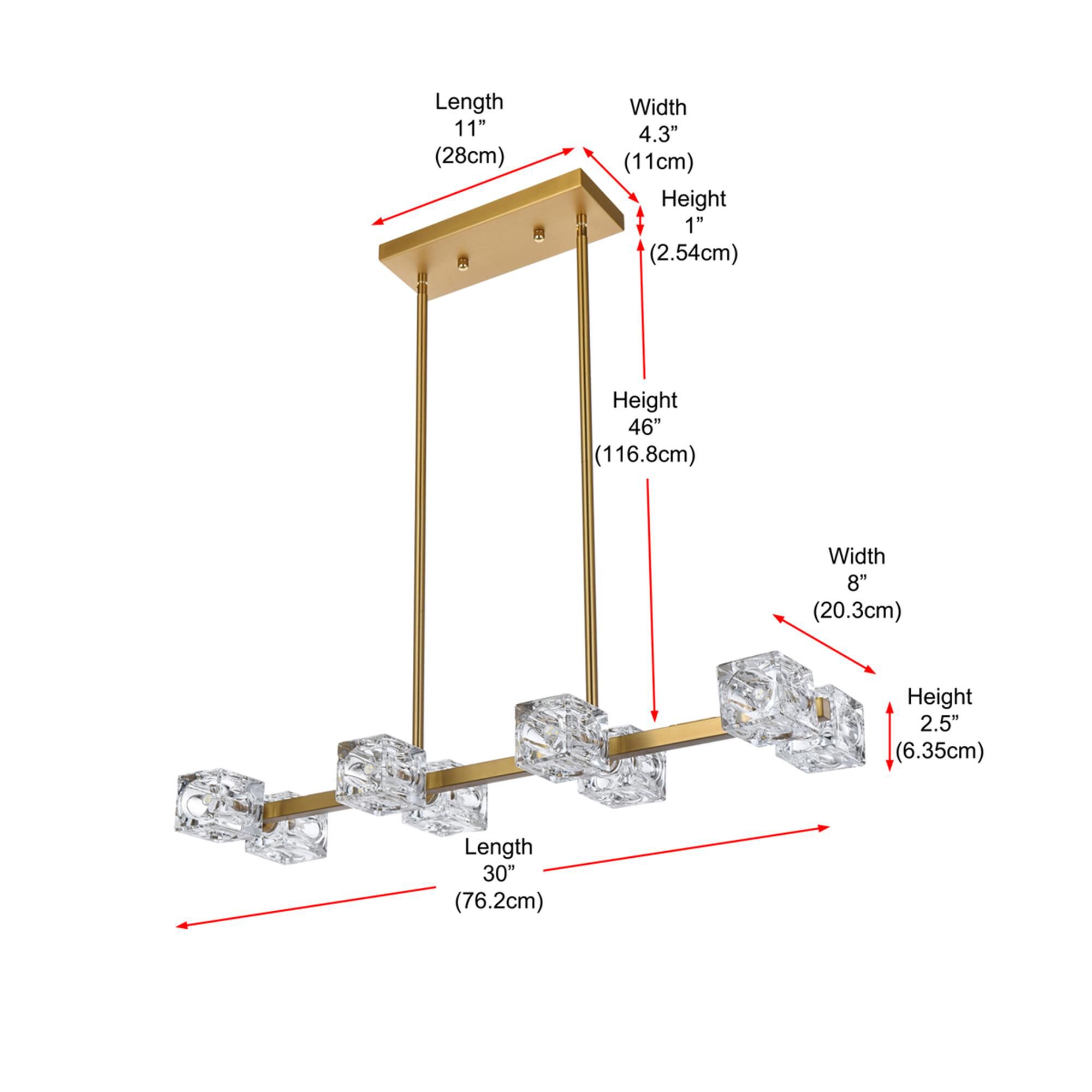 Lyra 30 Inch Linear Suspension Light by Elegant Lighting