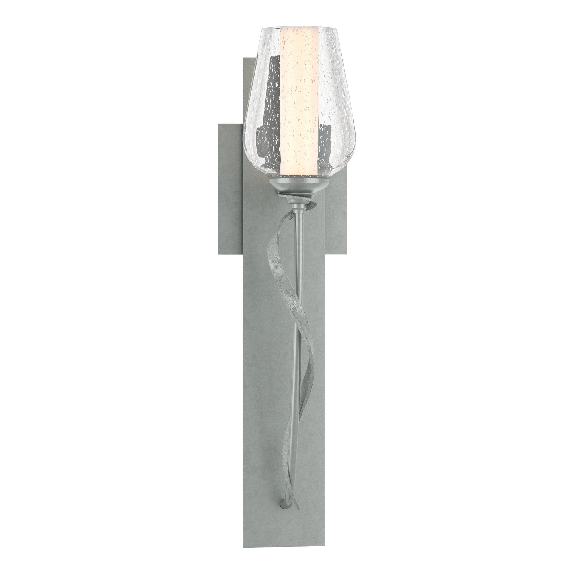 Shown in Vintage Platinum finish and Opal And Seeded glass