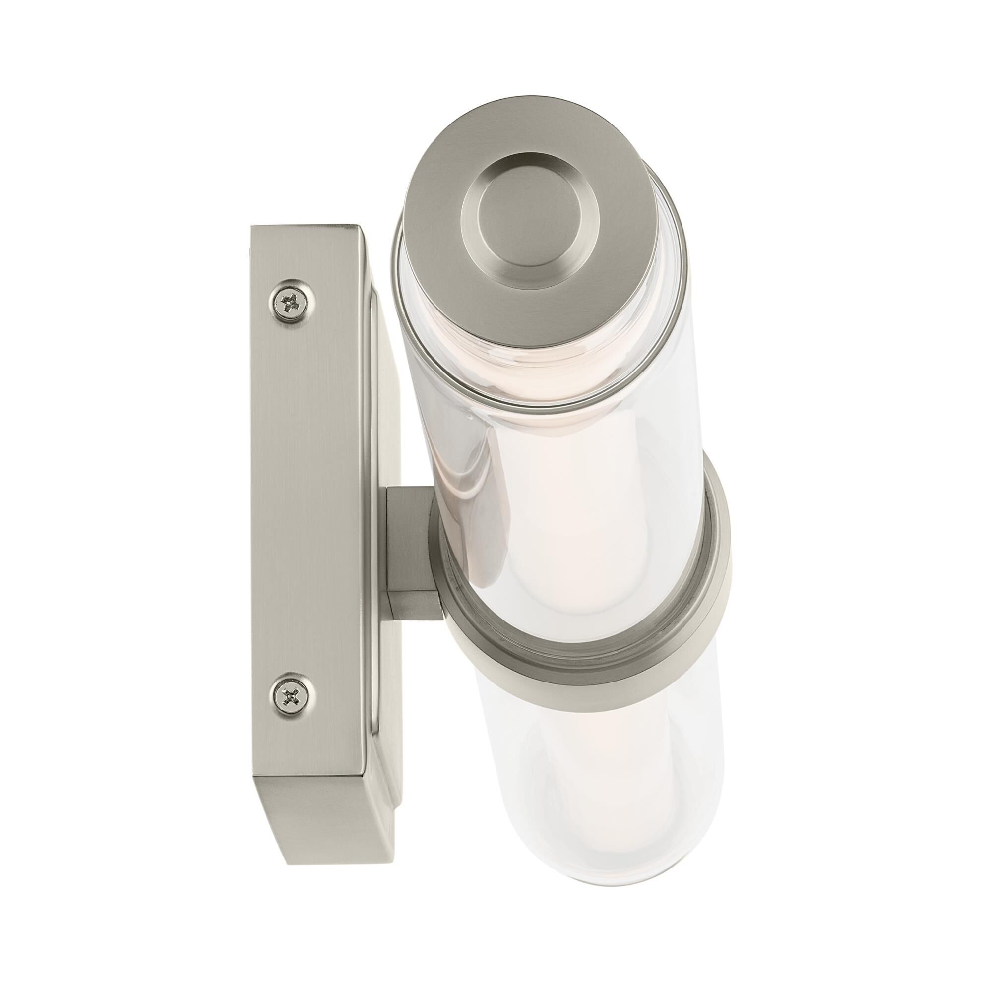 Shown in Brushed Nickel finish and Clear glass