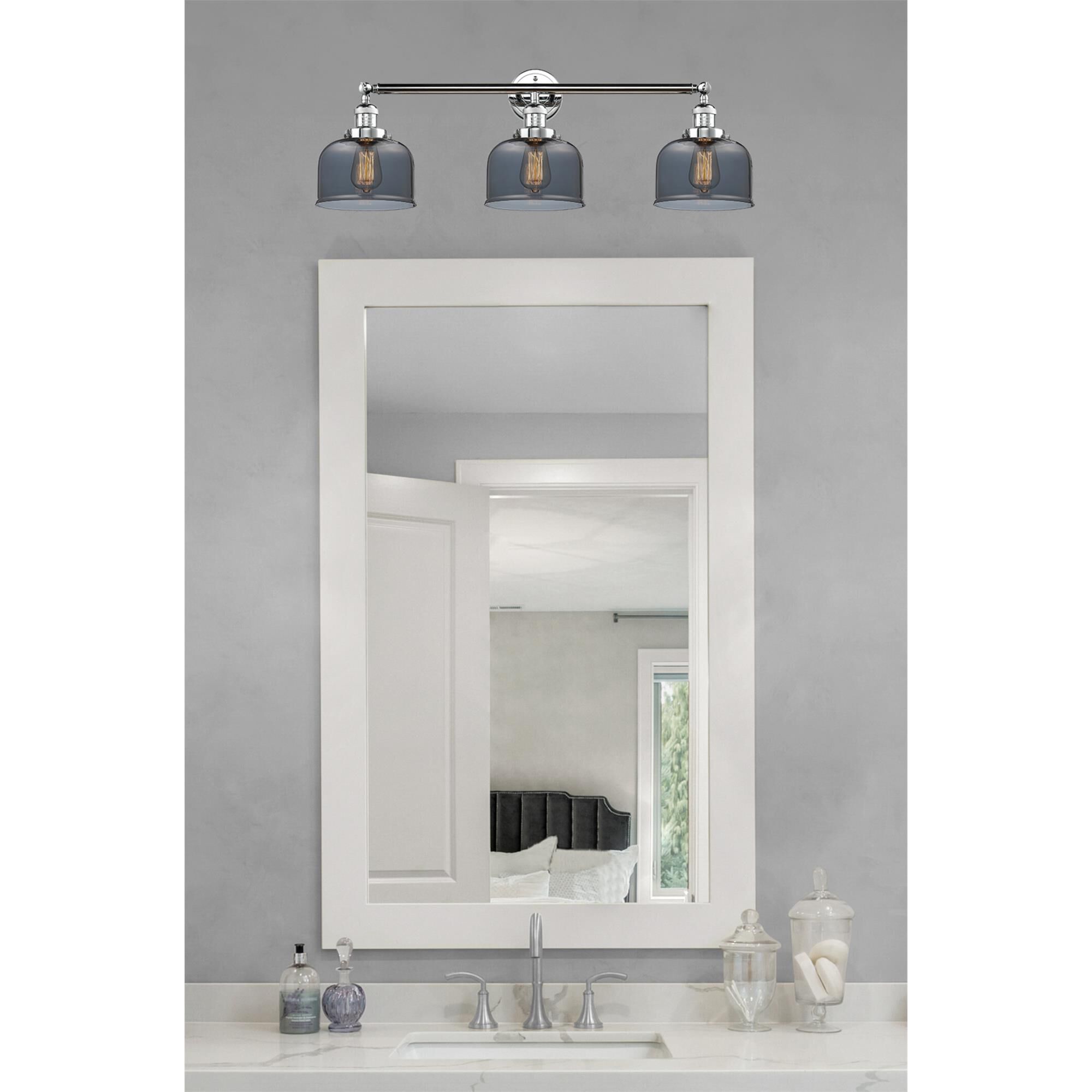 Shown in Polished Chrome finish and Plated Smoked glass