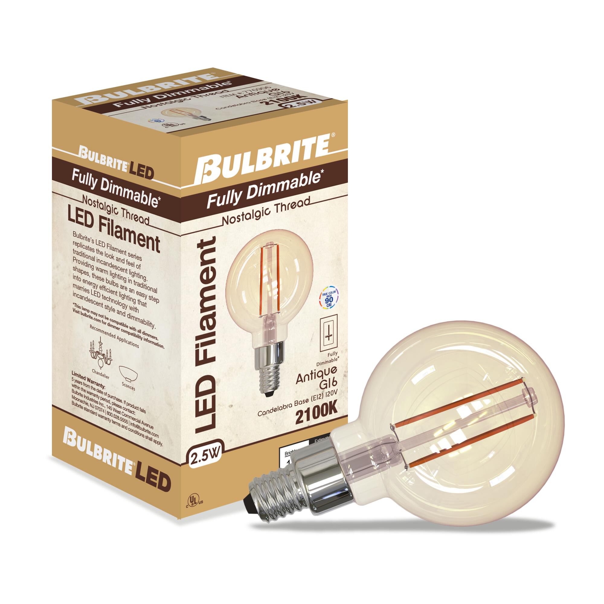 2.5 Watt 2100K G16 LED Light Bulb,