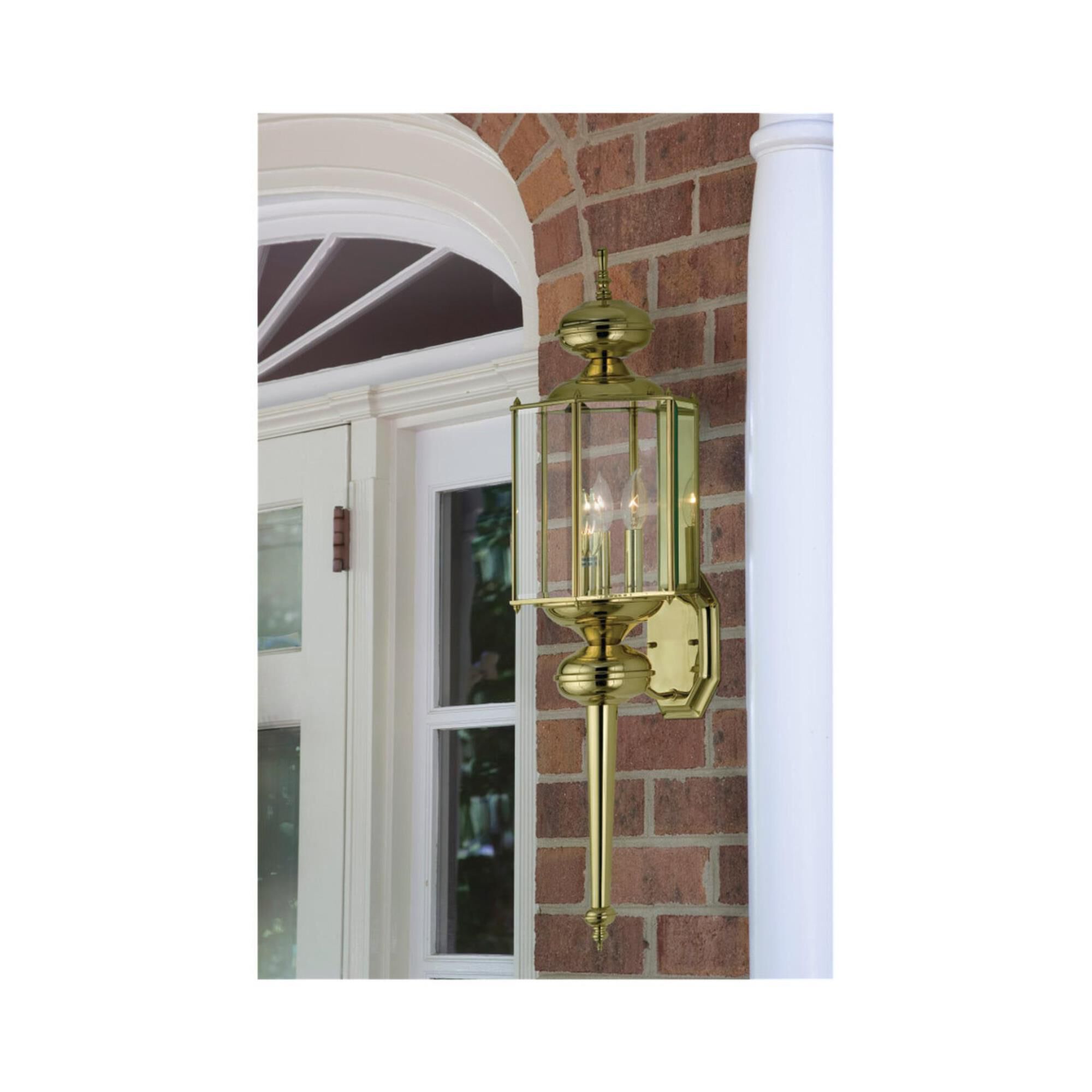 Shown in Polished Brass finish and Clear Beveled  Panels glass and Clear Beveled Glass Panels shade