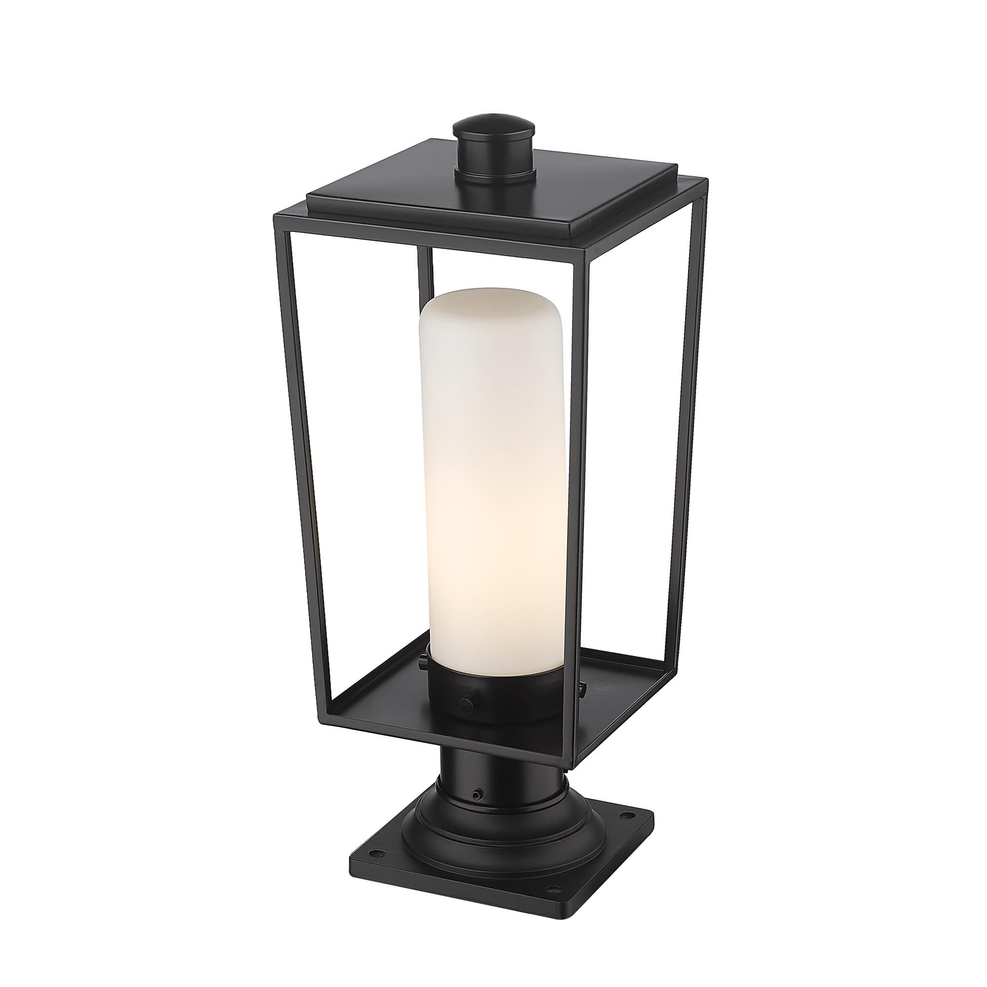Shown in Black finish and Glass shade