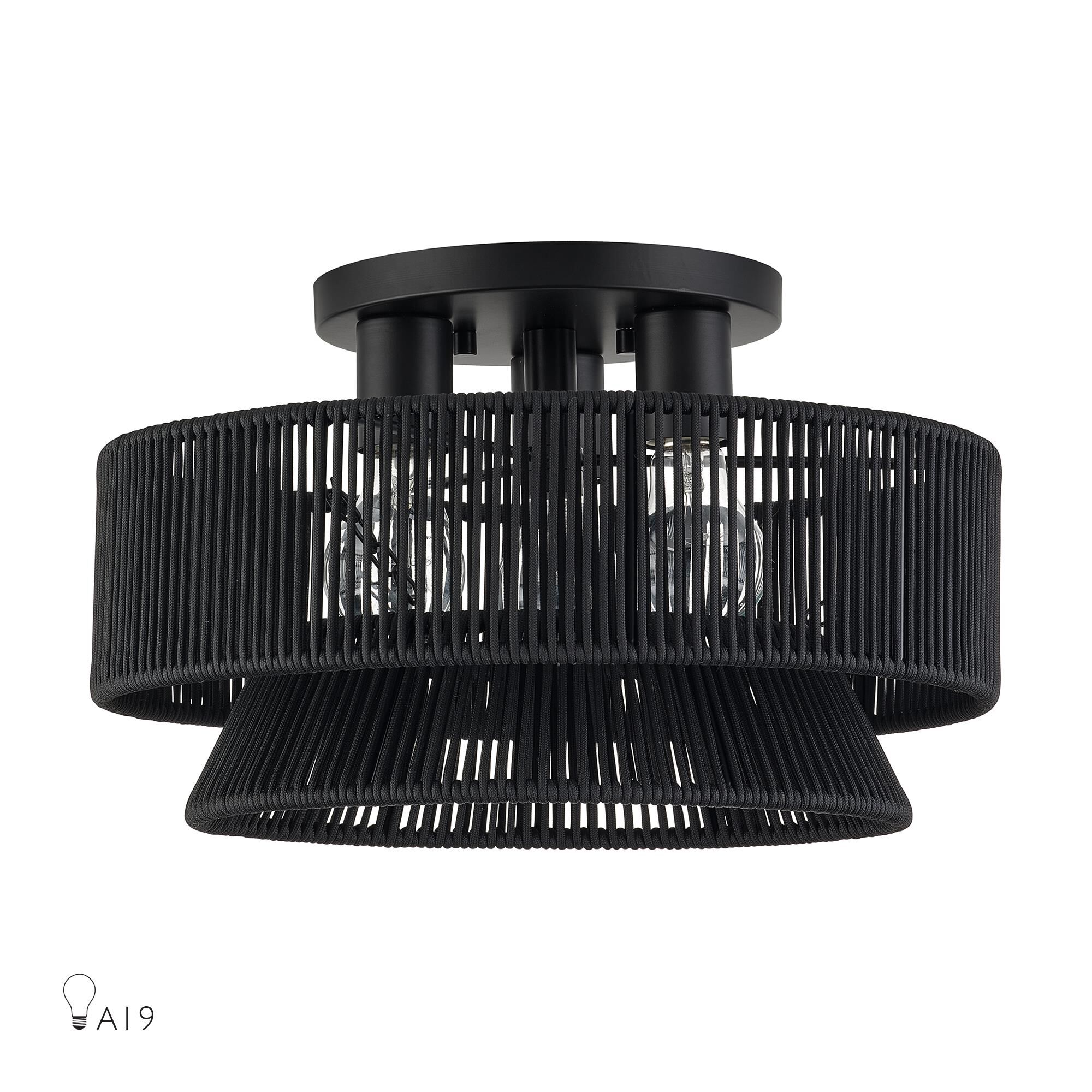 Florell 15 Inch Semi Flush Mount by Livex Lighting