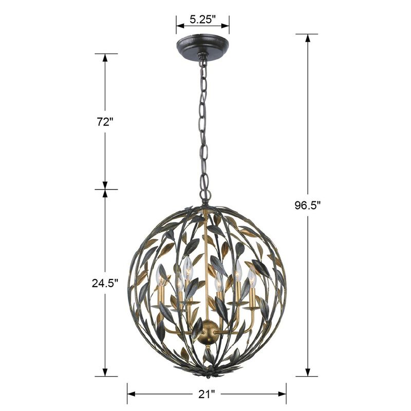 Broche 21 Inch 6 Light Mini Chandelier by Crystorama