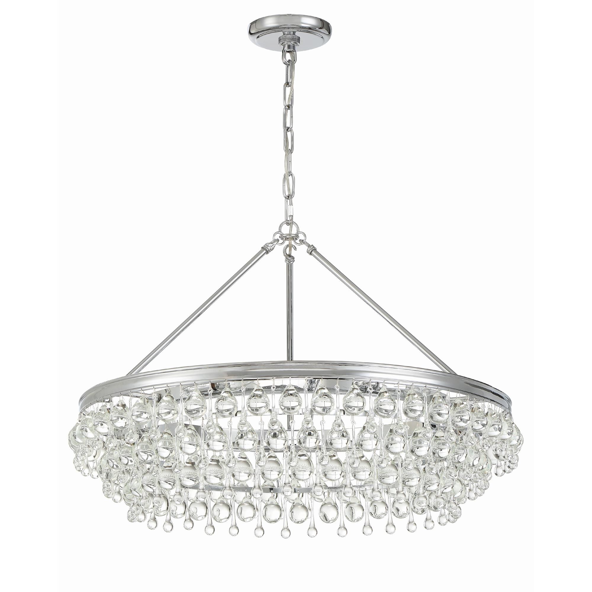 Shown in Polished Chrome finish and Clear Glass Drops crystal