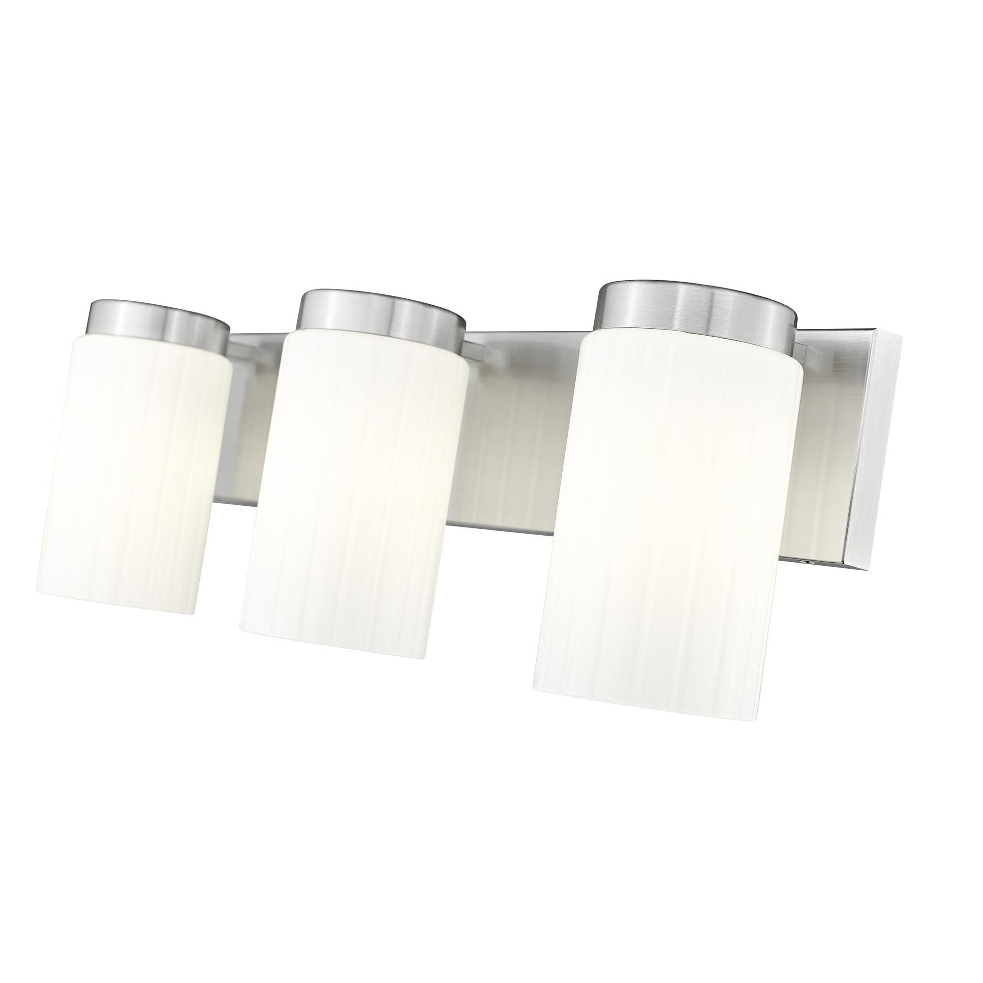 Shown in Brushed Nickel finish and Matte Opal glass and Matte Opal shade
