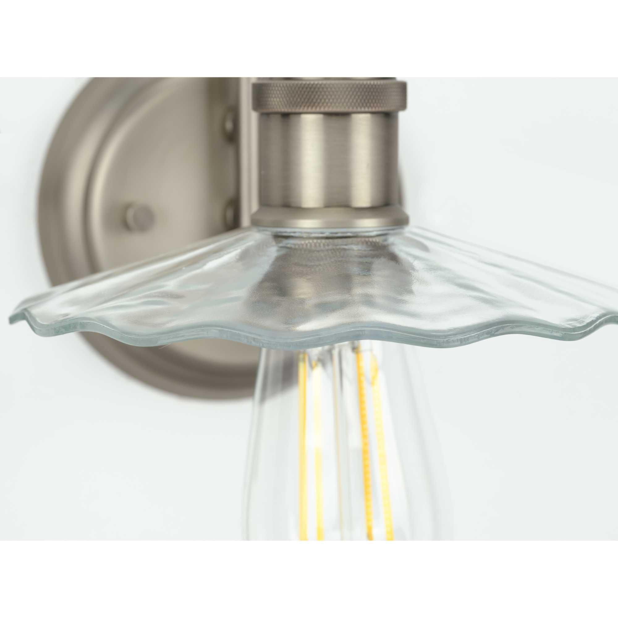 Shown in Antique Nickel finish and Clear glass