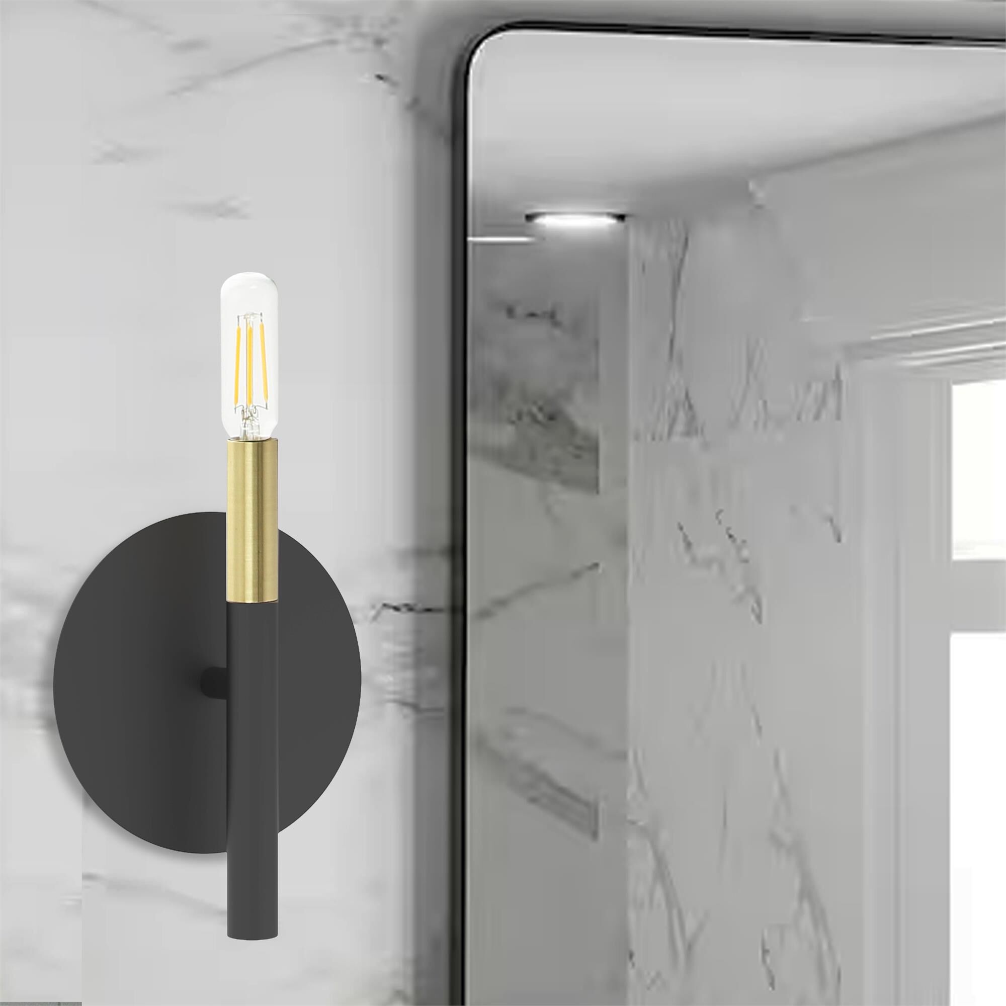 Shown in Black and Aged Brass finish