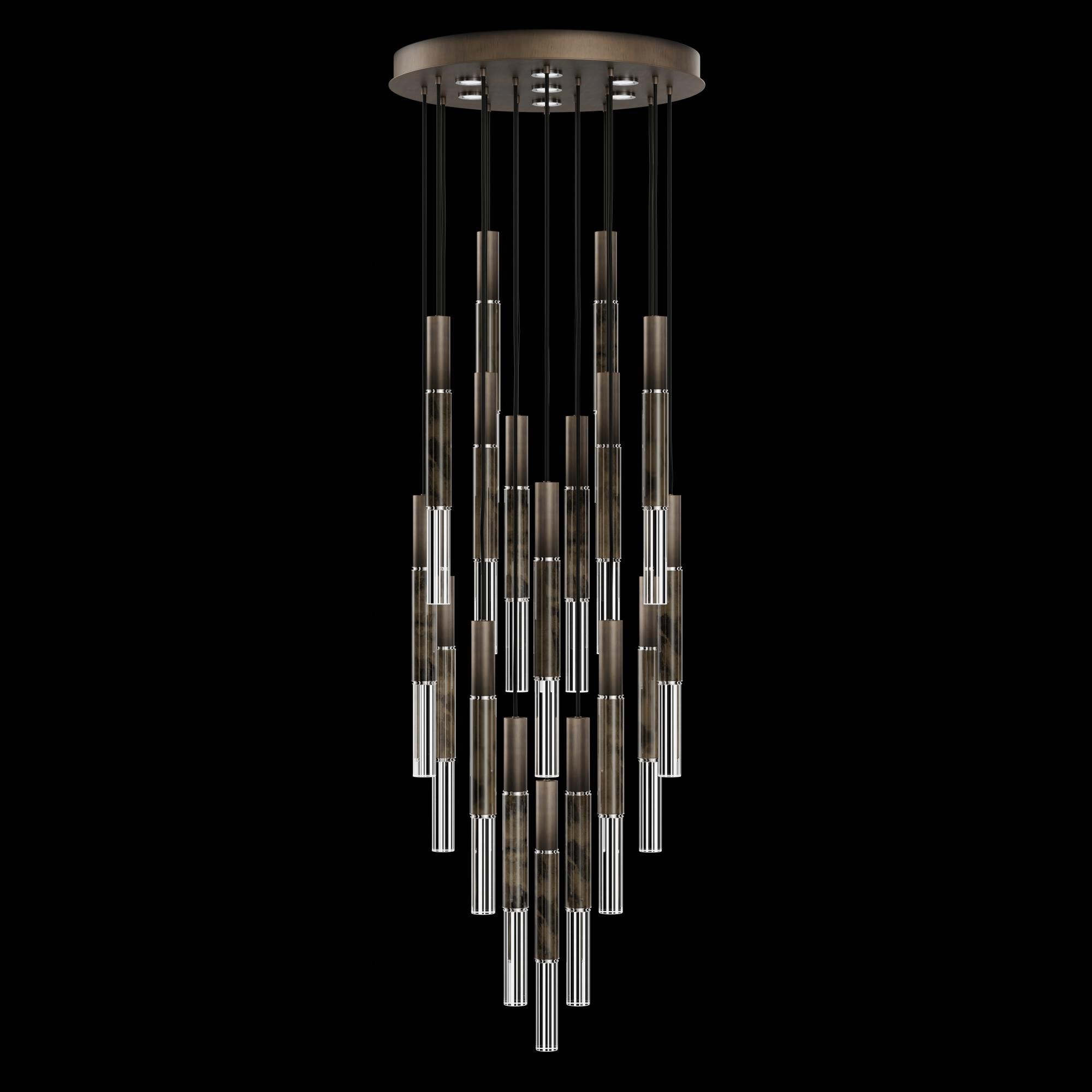 Shown in Bronze finish and True crystal and False glass