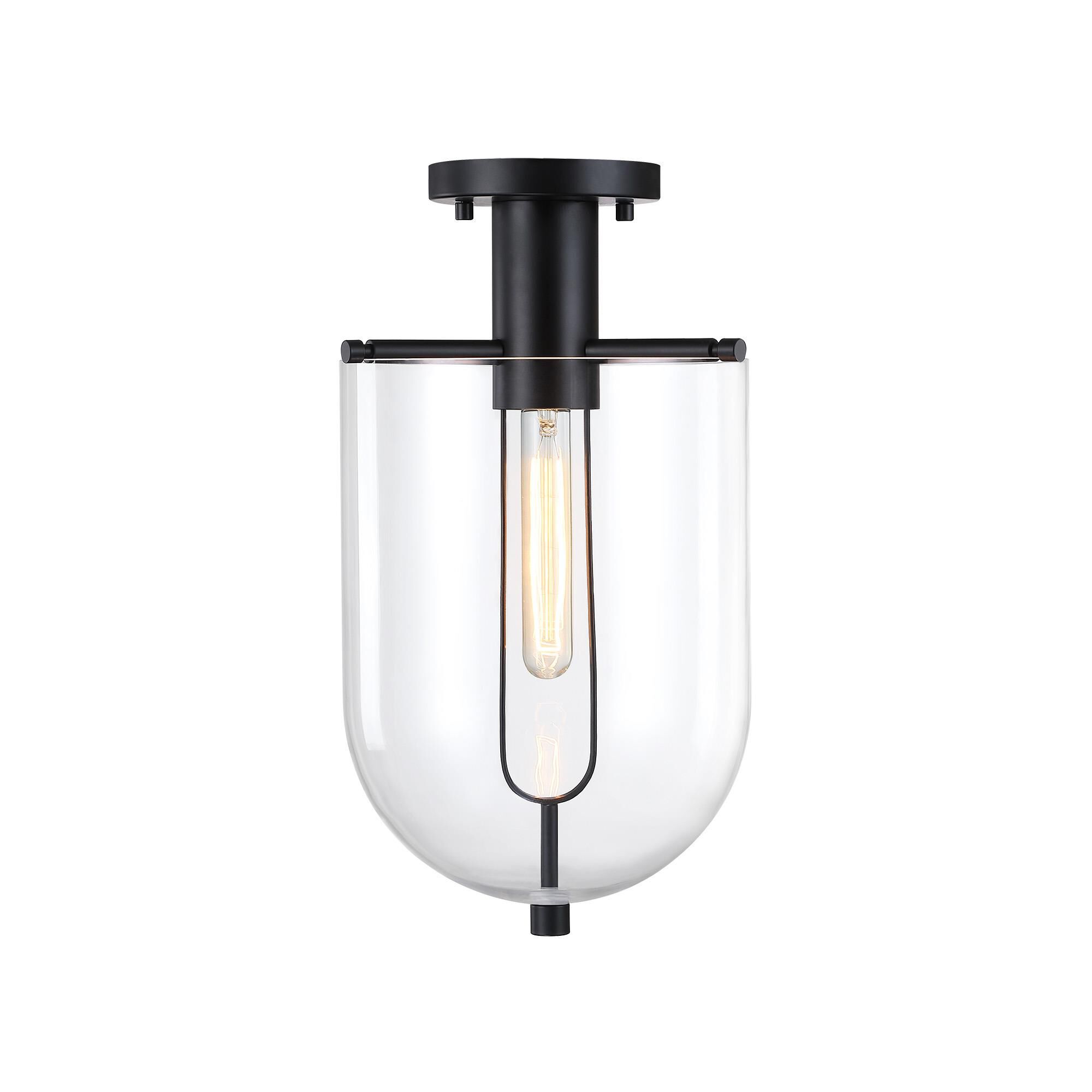 Shown in Matte Black finish and Clear glass