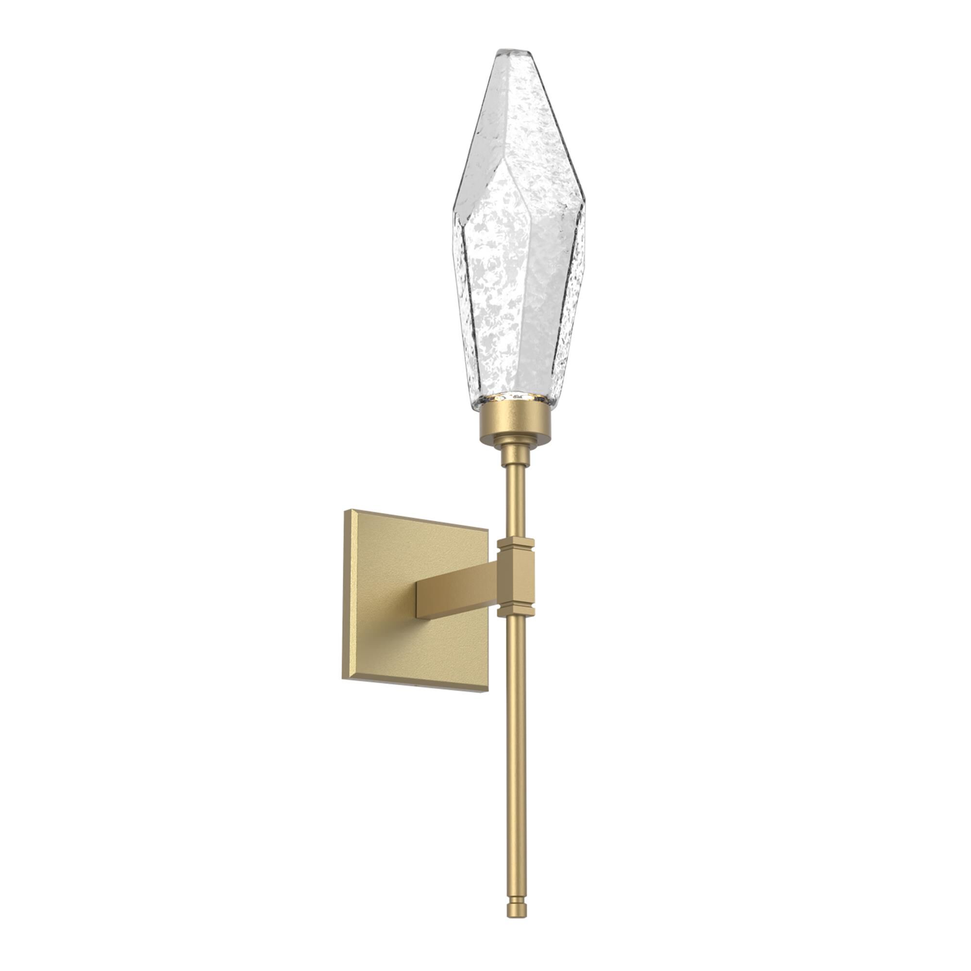 Shown in Gilded Brass finish and Chilled Clear glass