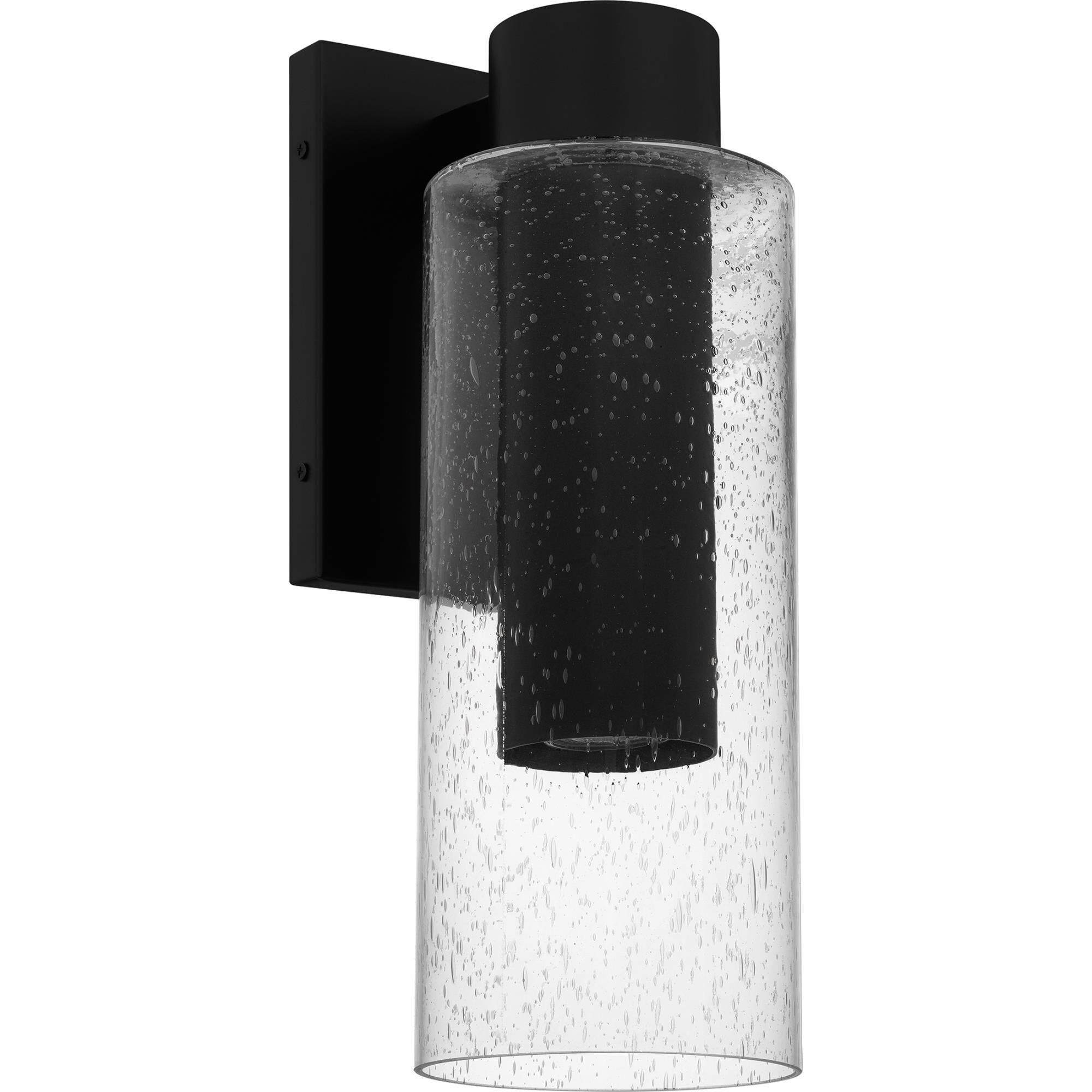 Shown in Matte Black finish and Clear Seedy Glass shade