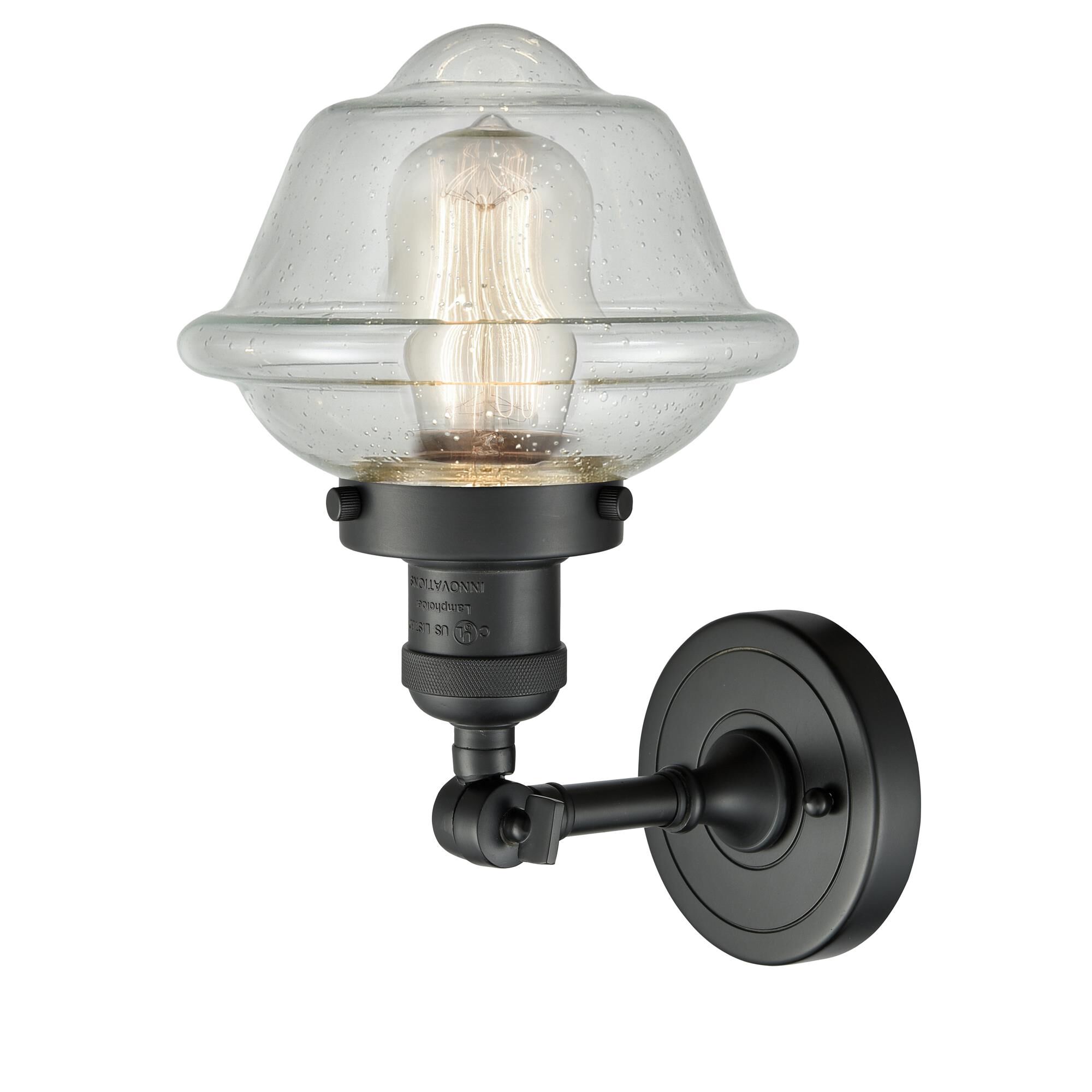 Shown in Matte Black finish and Seedy glass