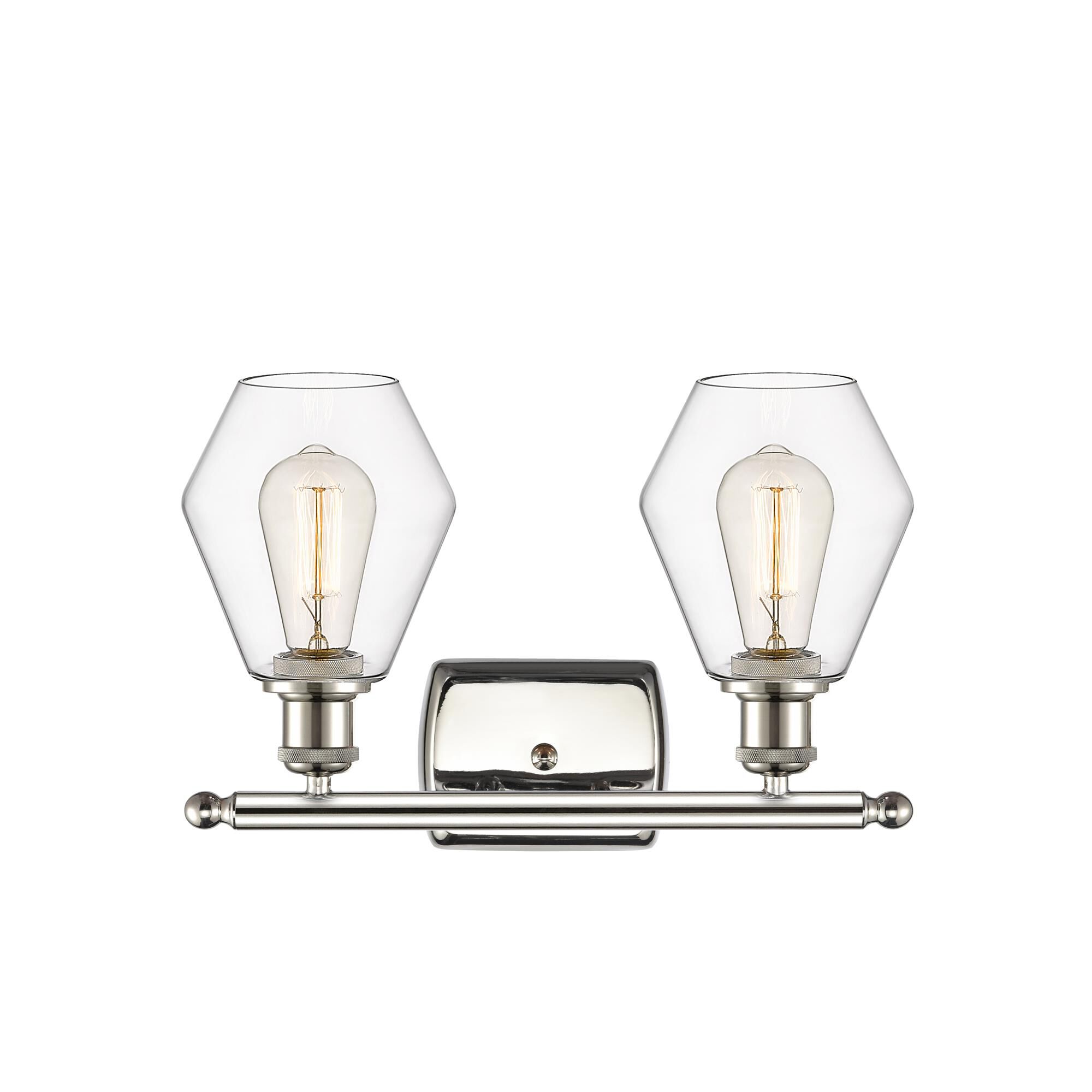 Shown in Polished Nickel finish and Clear glass