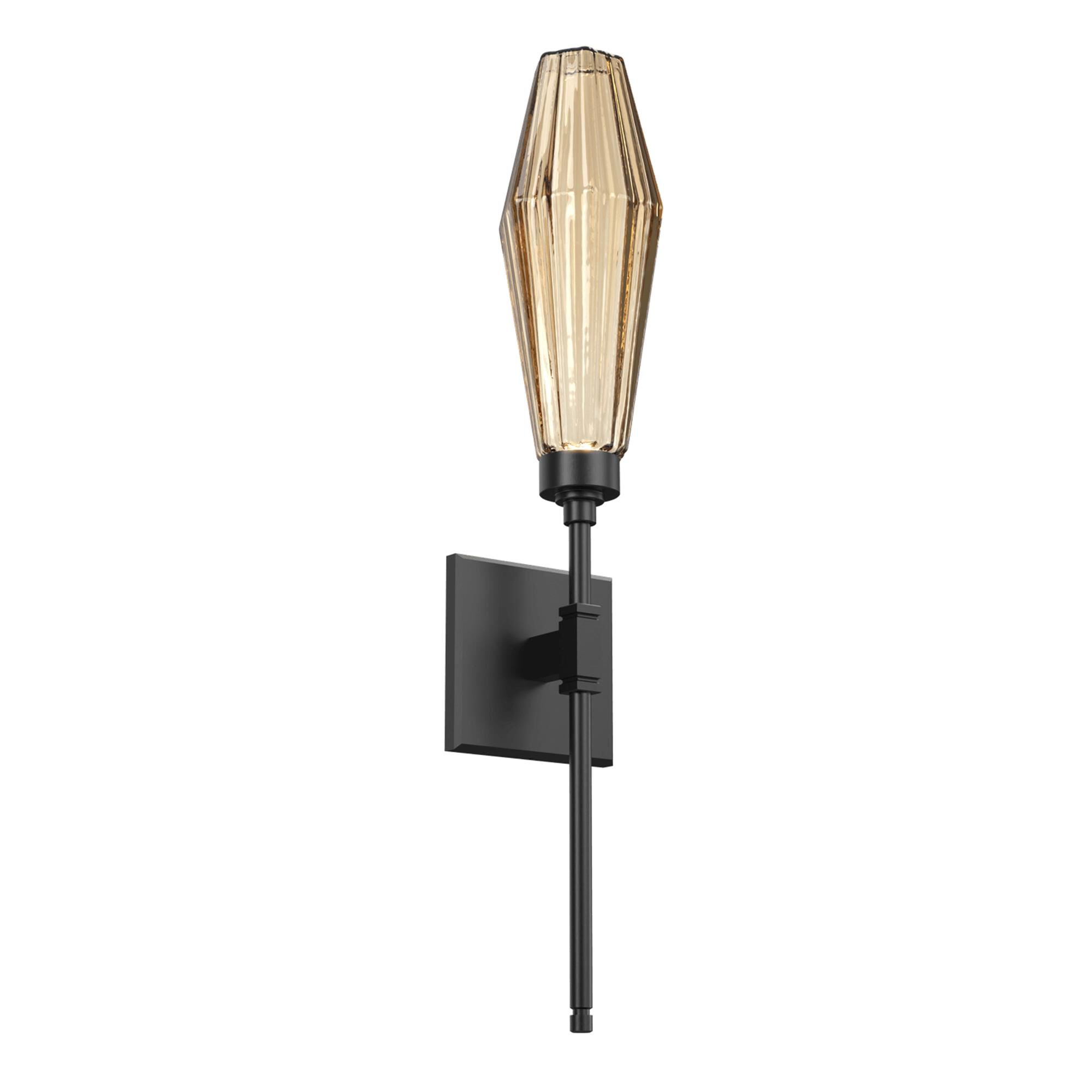 Shown in Matte Black finish and Optic Rib Bronze glass